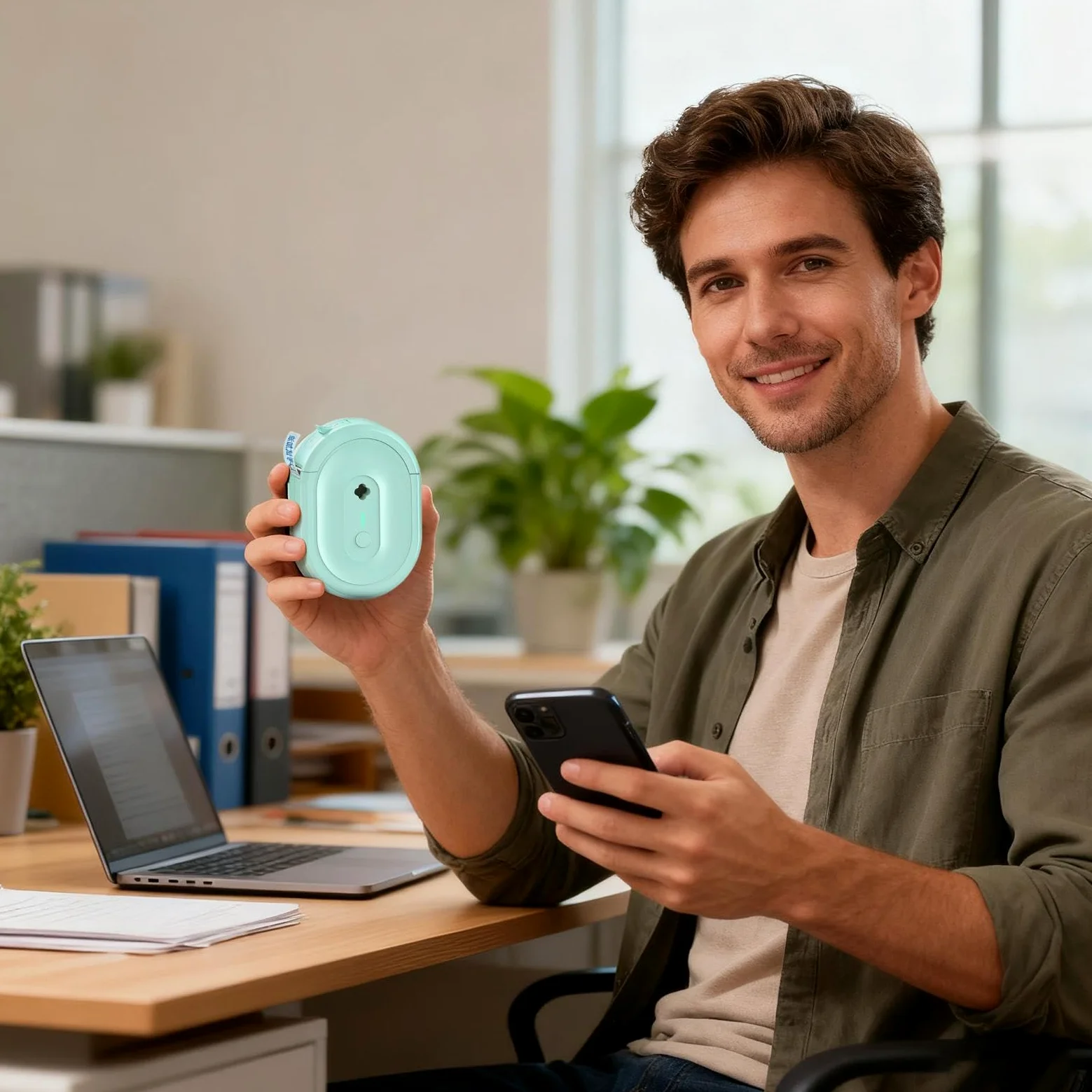 Stampante Per Etichette Di Spedizione Stampa termica portatile wireless | Stampante Per Etichette Adesive Termiche Wireless Identificazione Prodotti Ufficio Casa Scuola Cucina