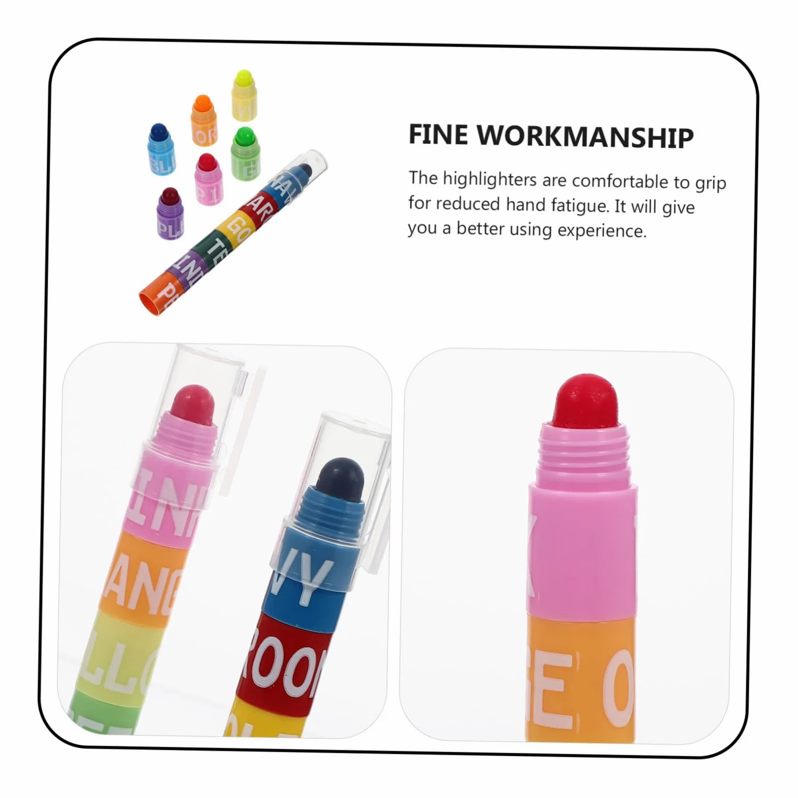 Homoyoyo 6 Set Penne Evidenziatrici Colorate con Punta Fine Design Splicing per Studenti Scrittura e Scrapbooking