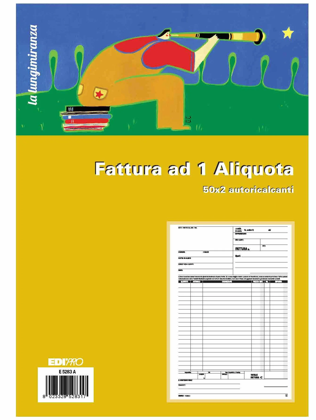 EDIPRO E5283A Blocco fattura 1 aliquota autoricalcante 29,7x22