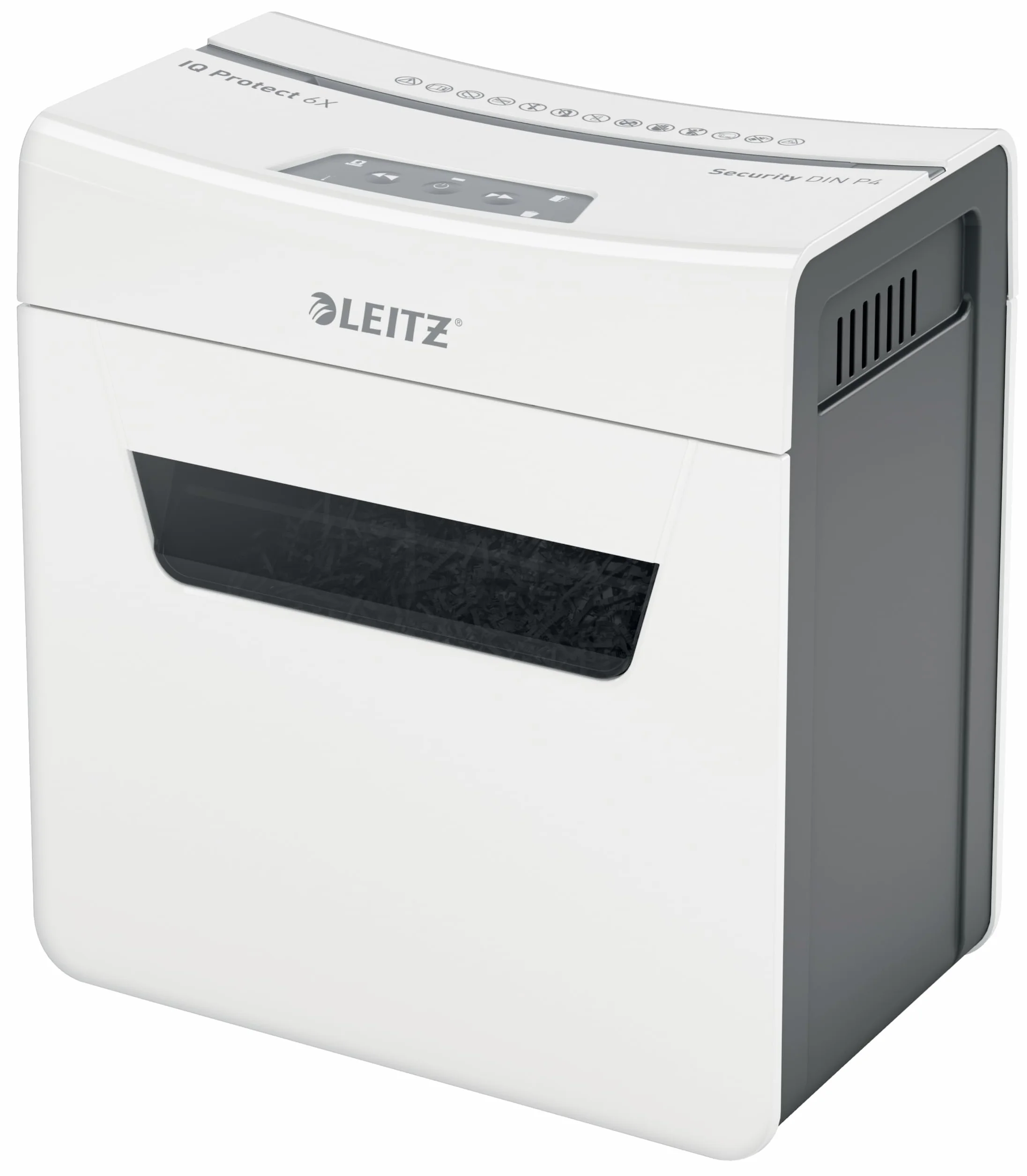 Leitz IQ Protect Premium 6X, Distruggidocumenti Manuale Personal, 7-6 Fogli (70-80 gr/mq), Taglio a Frammenti, Sicurezza P-4, Capacità 10 litri, 80900000