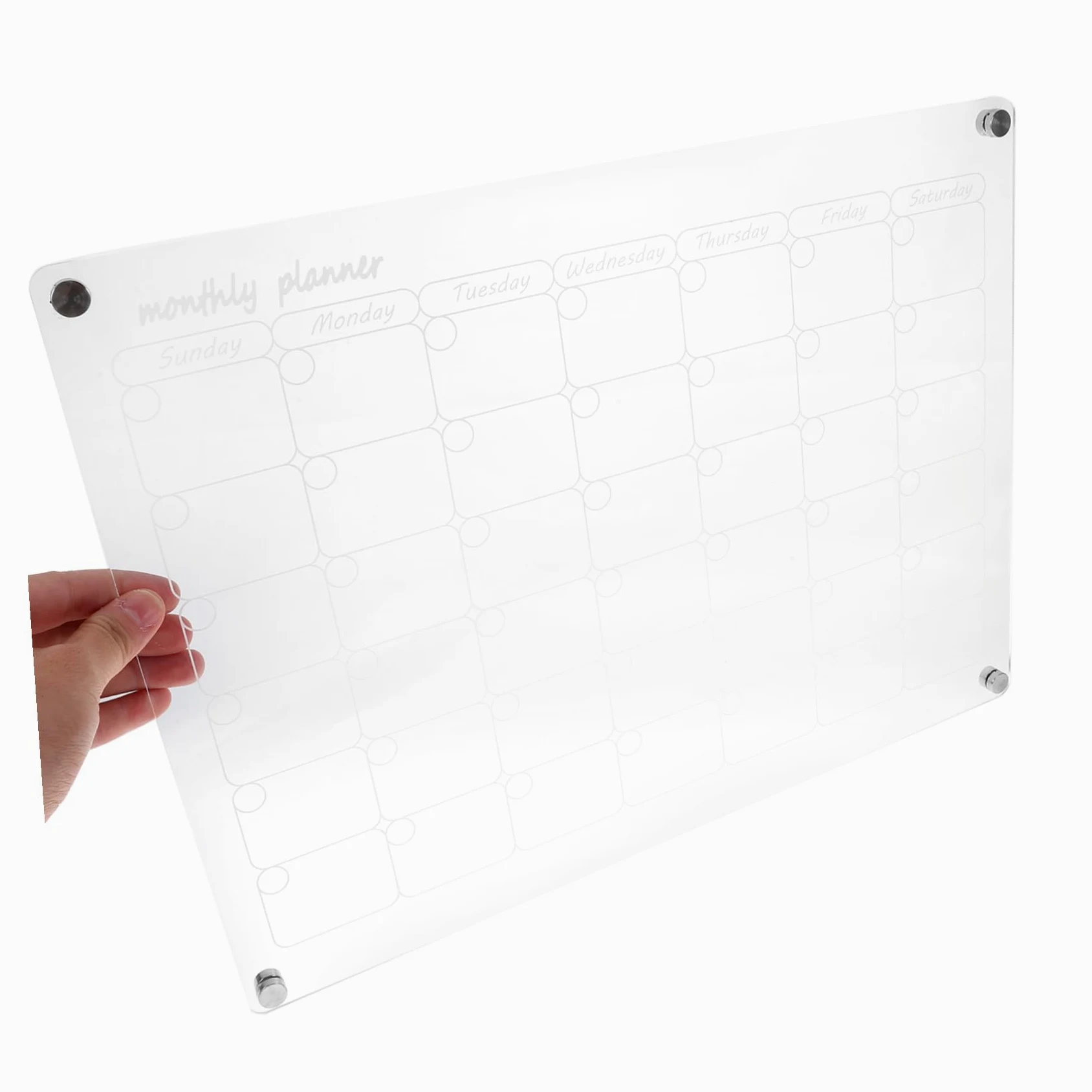 Calendario Magnetico Settimanale per Frigorifero Lavagna Trasparente Cancellabile Secco Organizzatore Mensile per Pasti con Forte Attacco Magnetico Facile da Pulire e