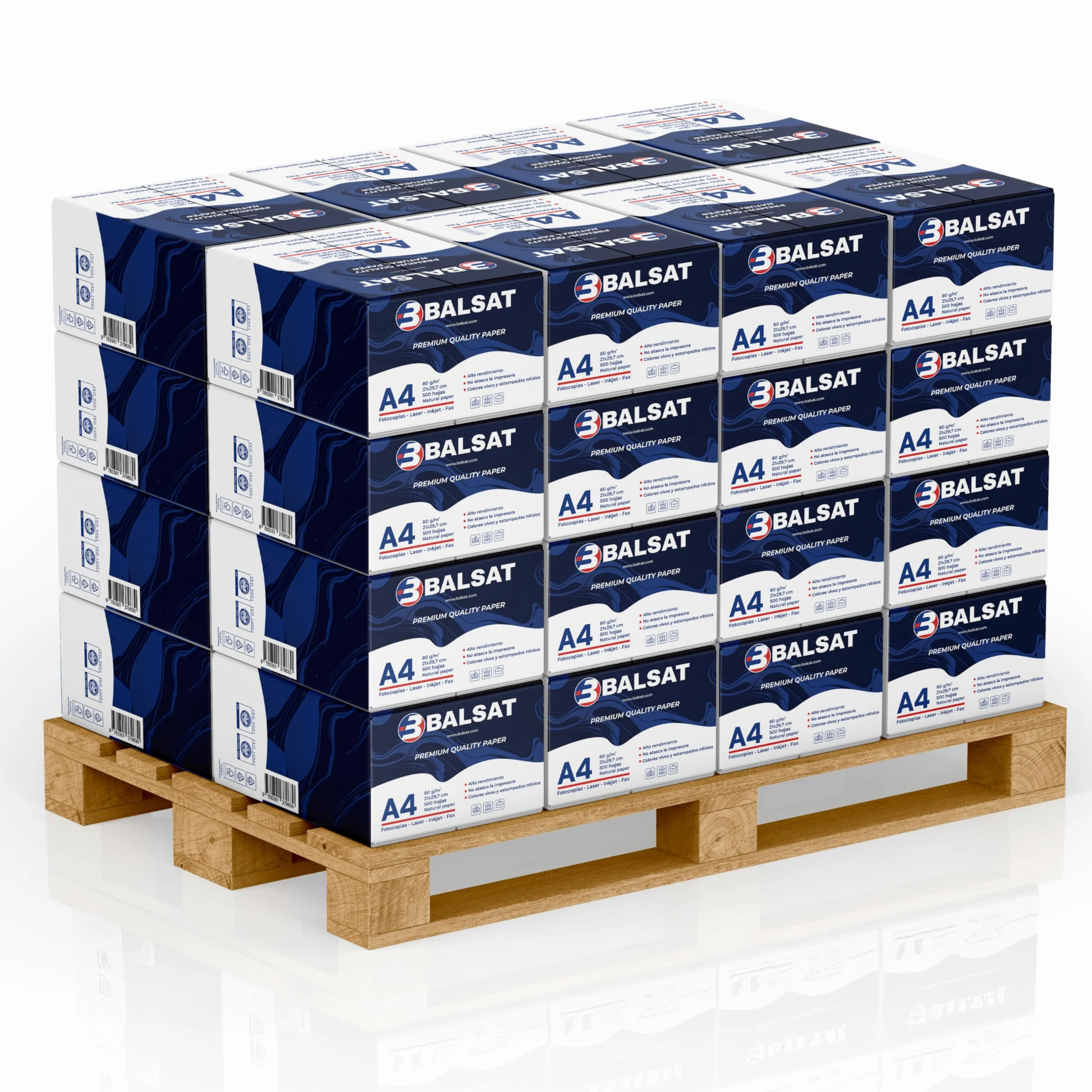 Balsat - Fogli DIN A4, 80 grammi, 500 fogli, confezione da 500 pezzi, carta per ufficio (5000)