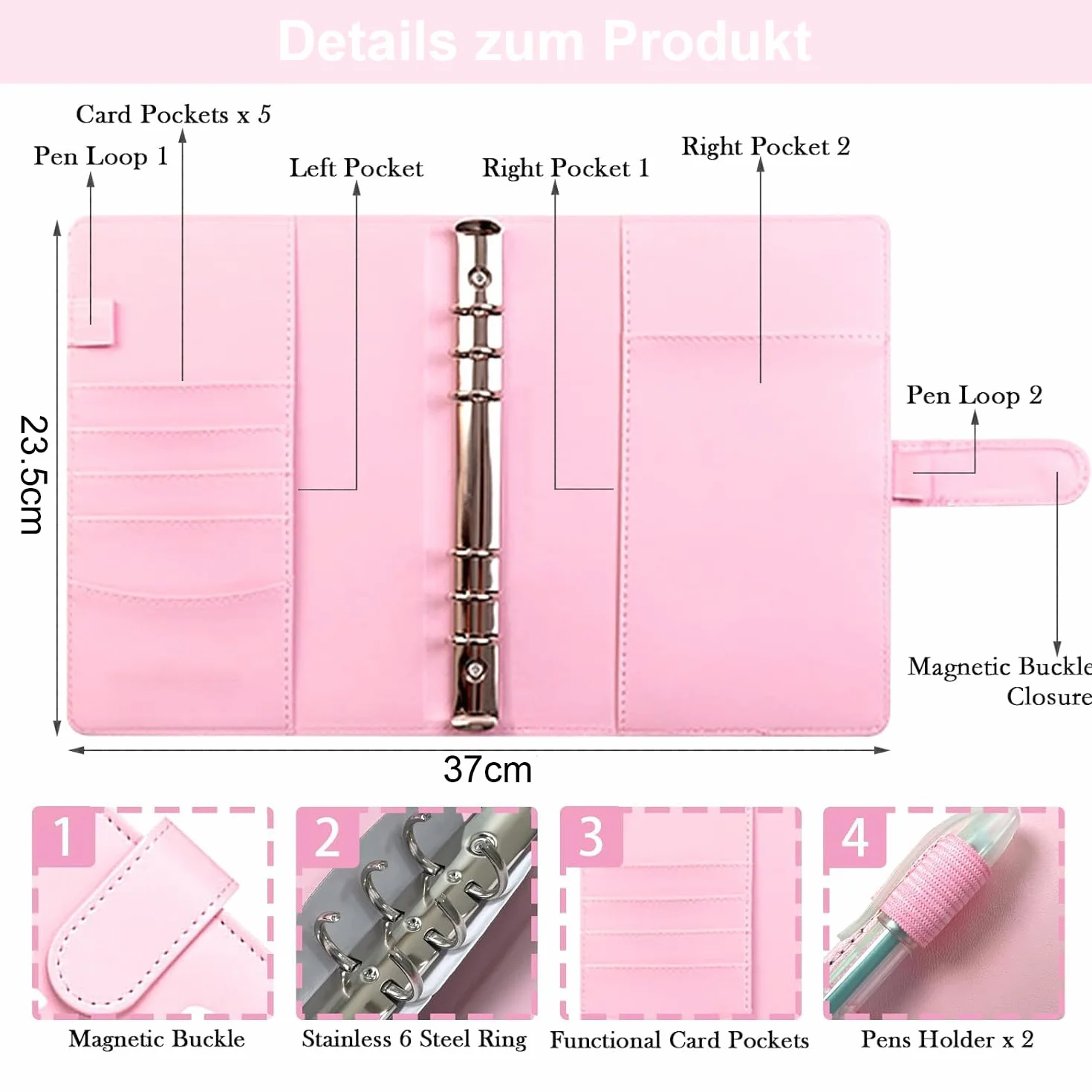 Bilancio Planner Libro del Risparmio Sfida 5050 € Rilegatura a Budget Rosa