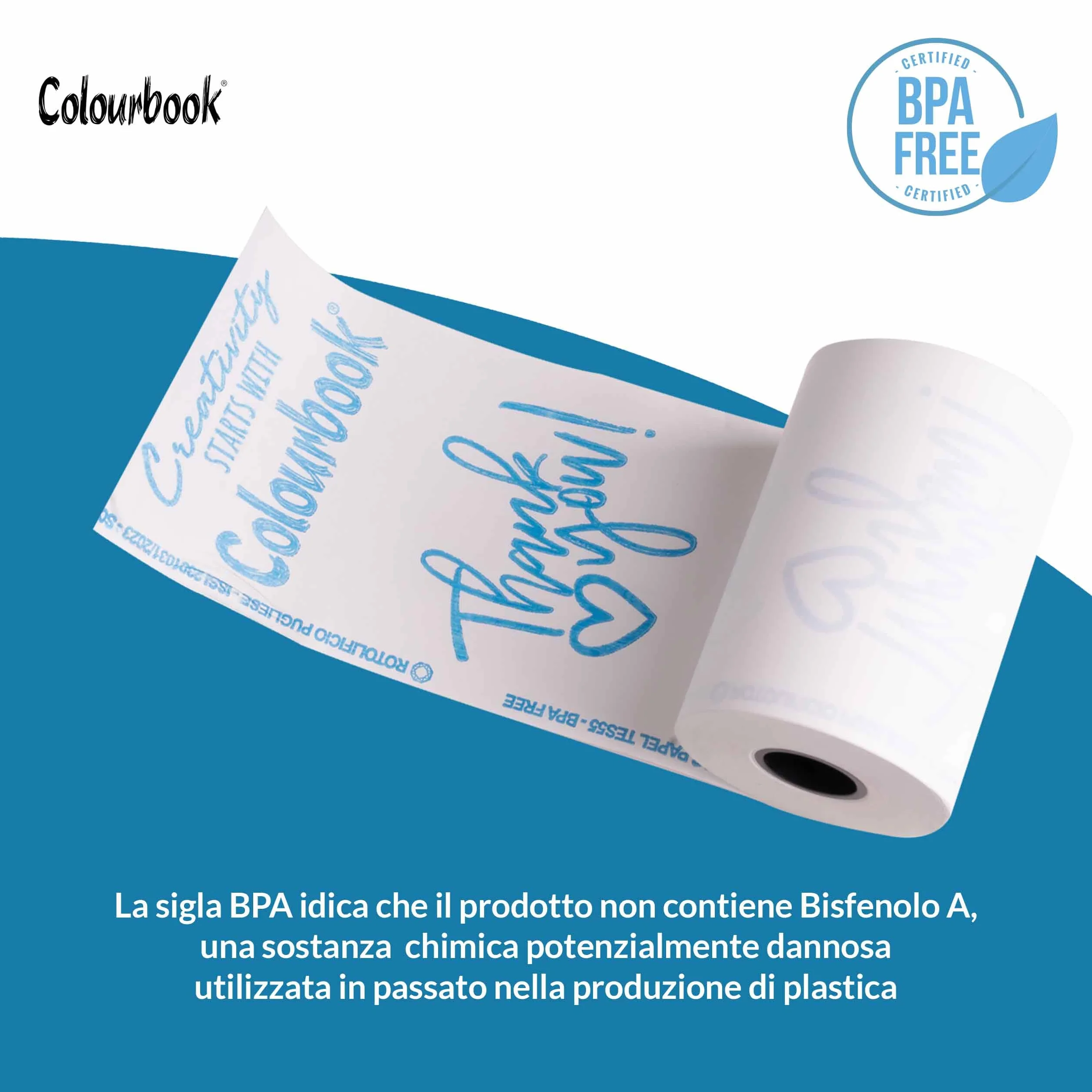 Colourbook 100 Rotoli Carta Termica 57x38 millimetri e 18 metri di lunghezza per POS Nexi, SumUp, Ingenico e Axerve; Omologati Agenzia Entrate; BPA Free