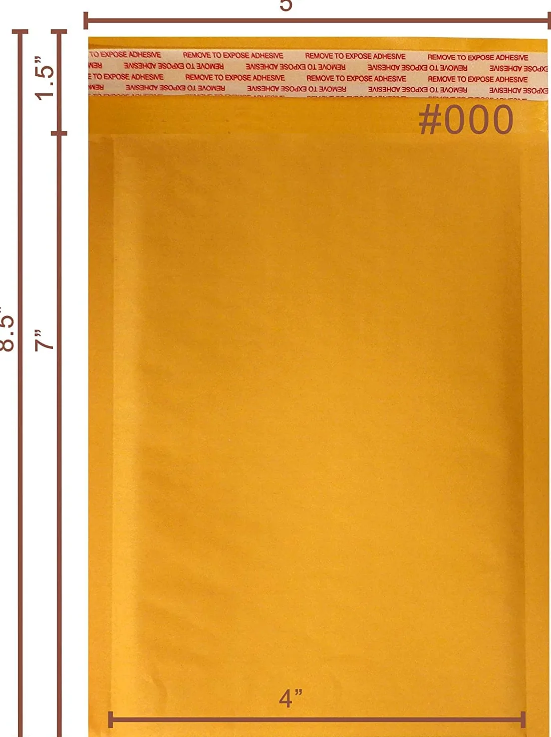 000 Kraft Bubble Mailers, 10,2 x 17,8 cm spazio utilizzabile (case of 250)