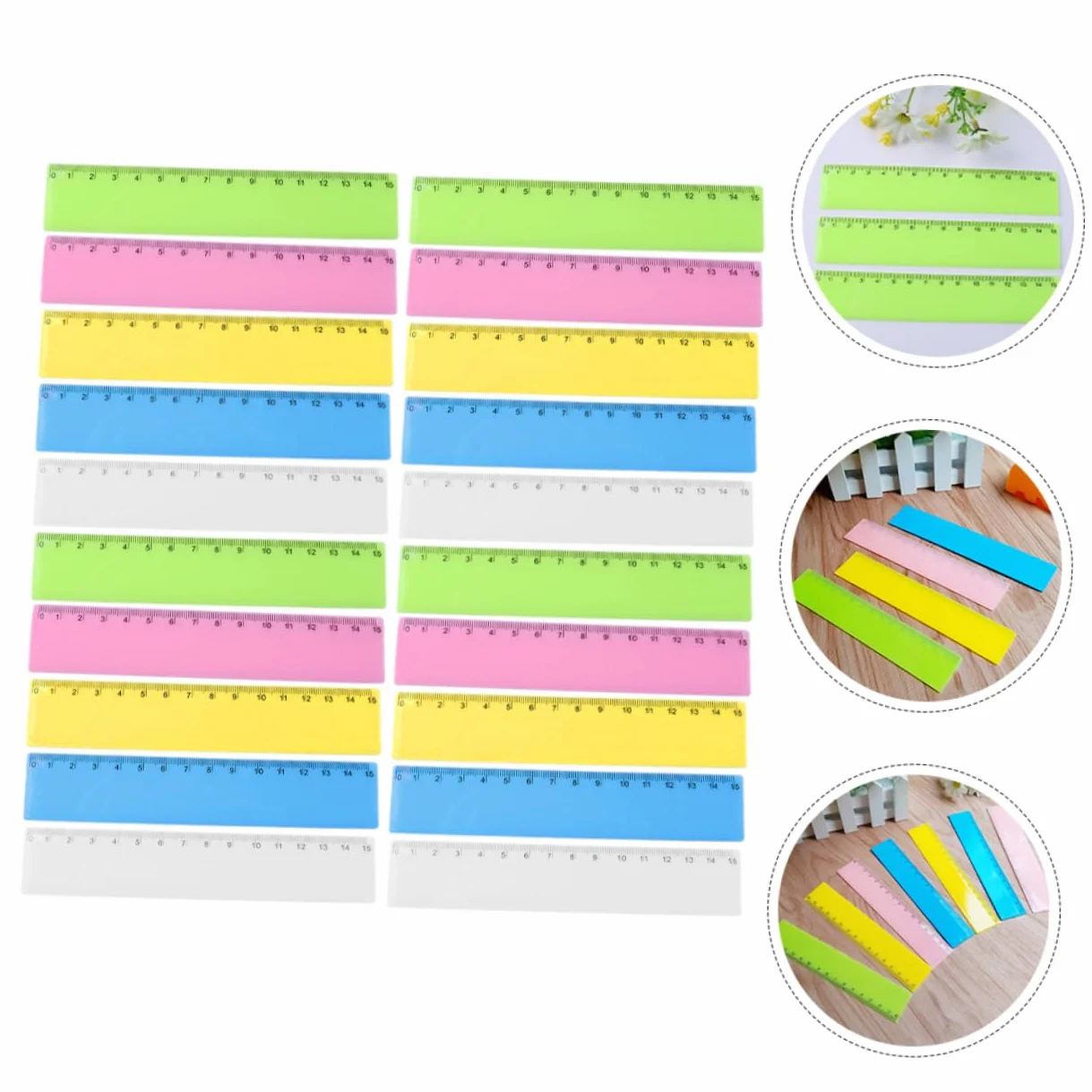 OSALADI 5 Set Righello Colorato Governate Studenti Che Misurano Righelli Righello Chiaro Misurazione Del Righello Governanti Per Gli Studenti Sovrano Trasparente Plastica 25 Pezzi * 5