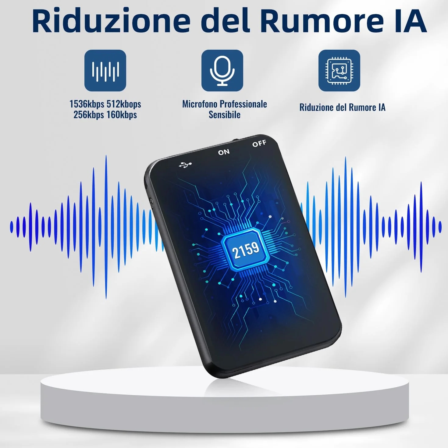 Registratore Vocale, Vandlion 32GB Mini HD Registratore ad Attivazione Vocale con 40 Ore, USB C Voice Recorder Riduzione del Rumore per Università Conferenze Riunioni Interviste (Solo 5 mm)