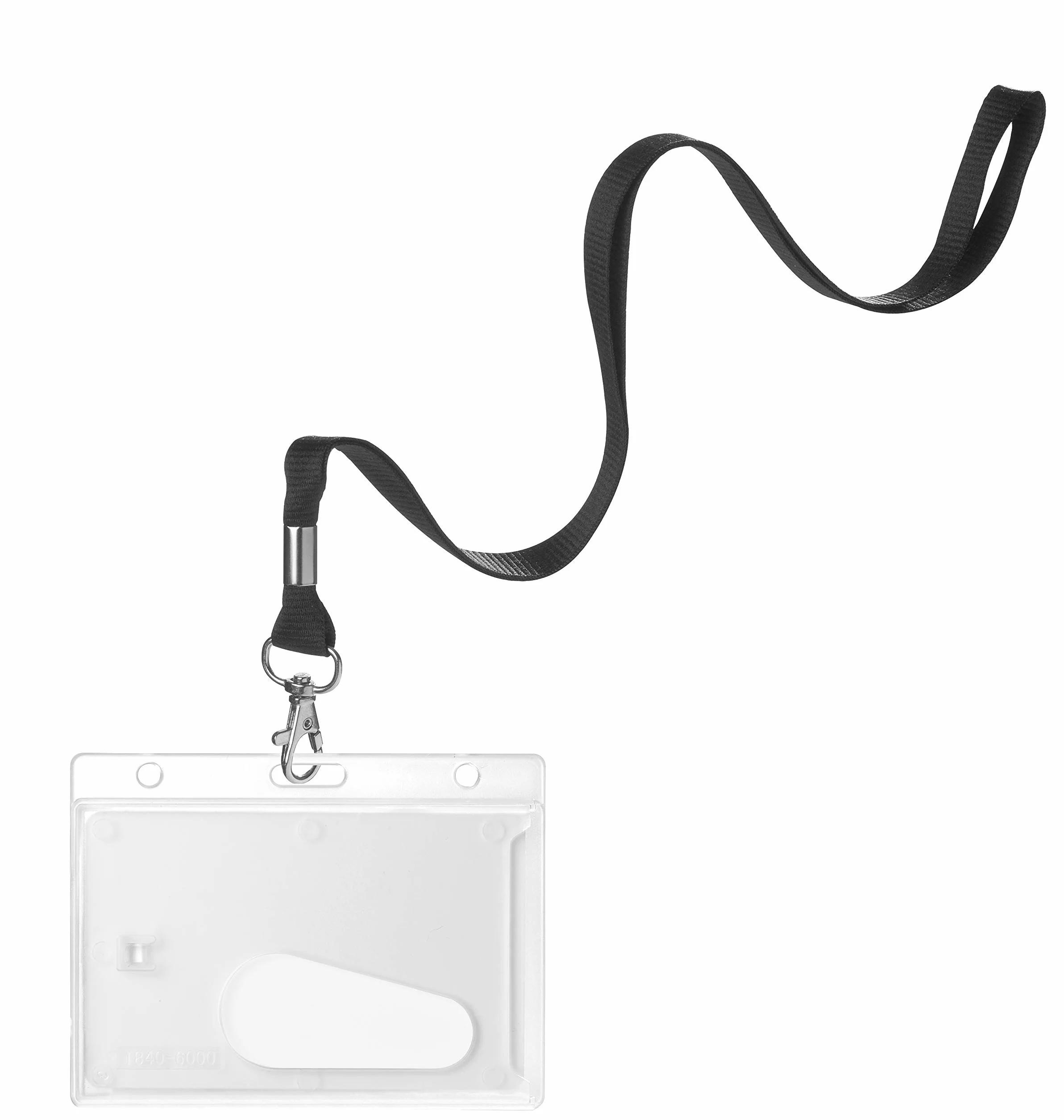 Karteo® fodera per documenti con porta badge da collo in policarbonato nero