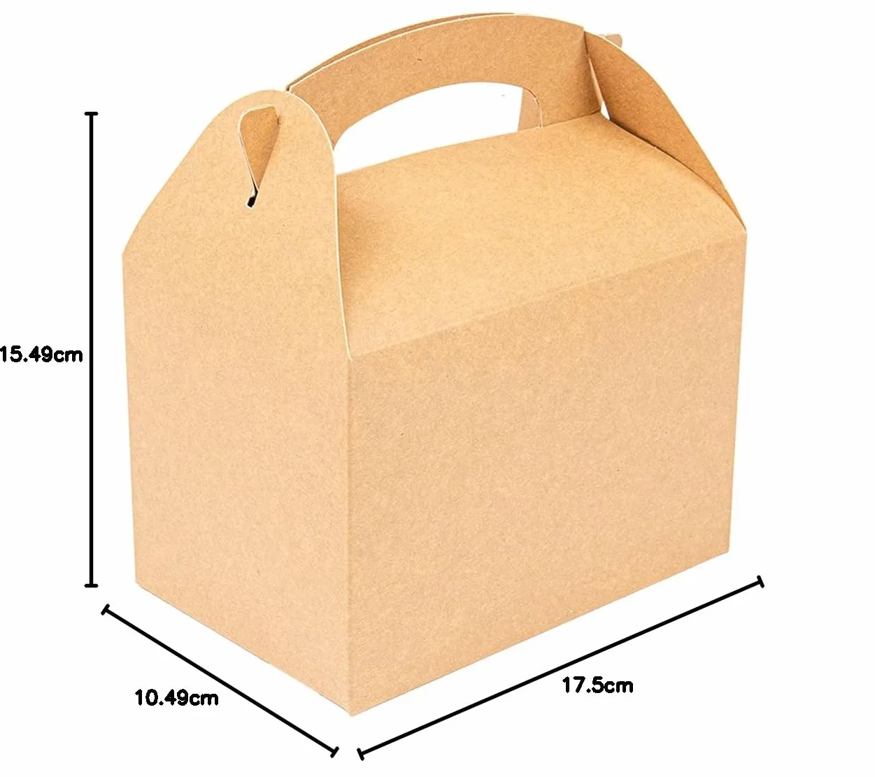 Scatole menu per bambini Kraft 250 g/m2 17 x 16 x 10 cm 50 unità