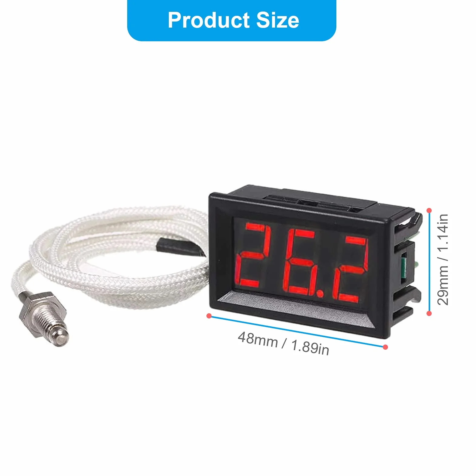 RUIZHI XH-B310 Termometro Digitale Industriale 12 V -30~800 °C K-Type M6 Termocoppia Tester