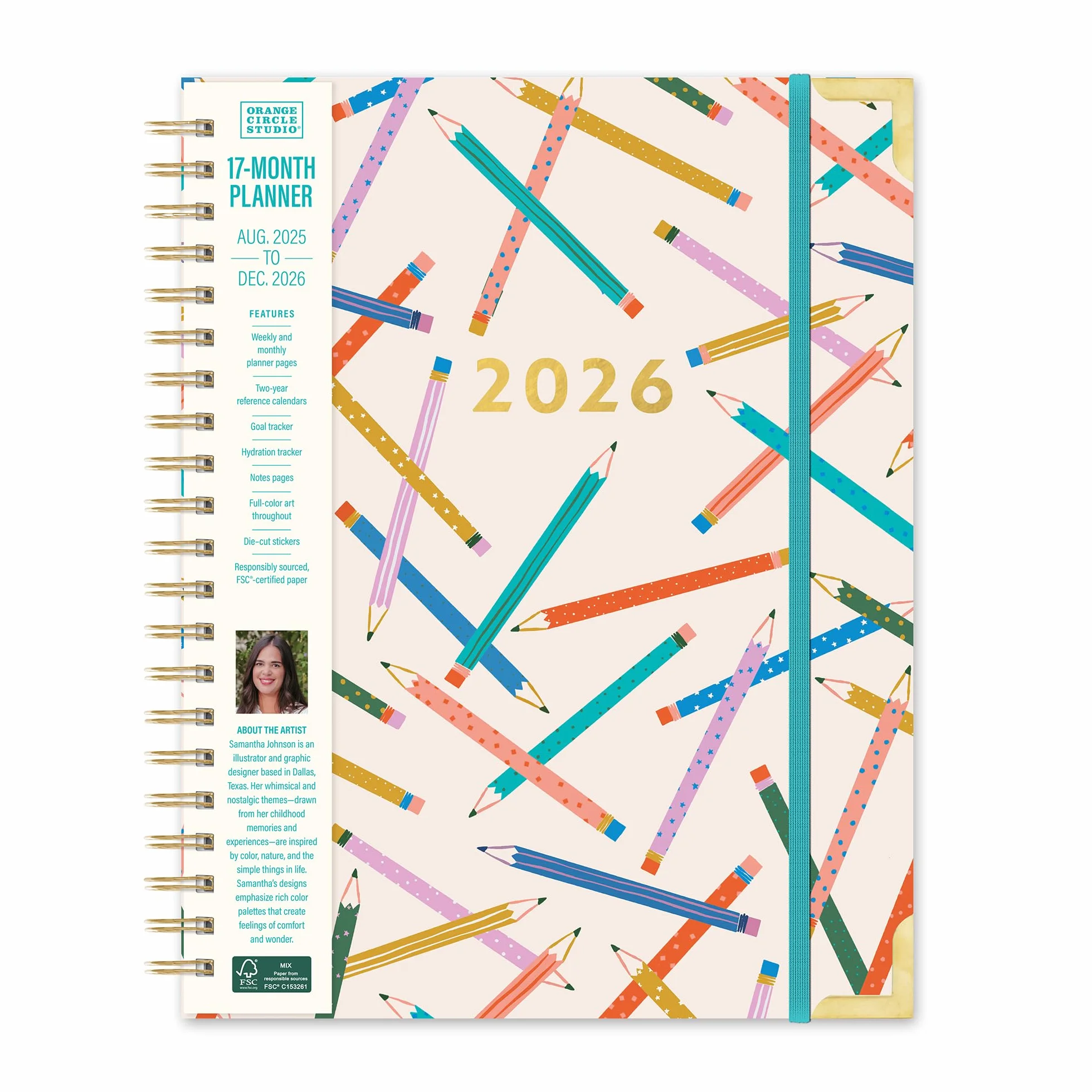 Orange Circle Studio Agenda 2026, per segnare il tuo segno, agenda a spirale extra large Deluxe, settimanale e mensile, per scuola o lavoro, appuntamenti, budget e traguardi