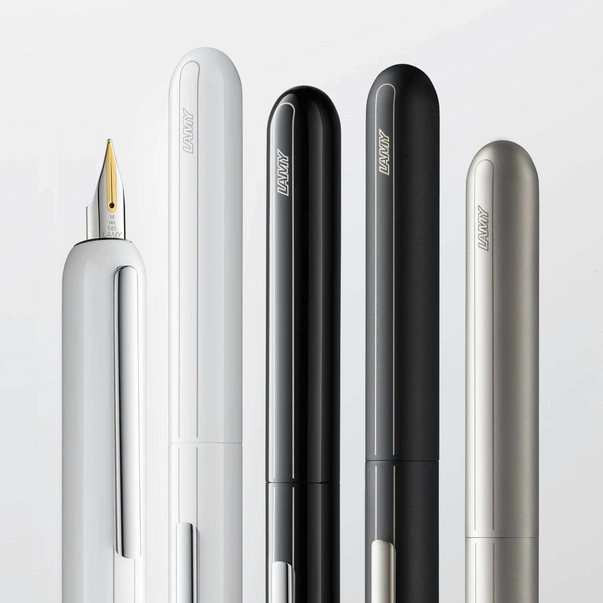 Lamy dialog black –penna stilografica senza capp. con meccanismo a rotazione –pennino in oro 14 ct, parz. platinato e di misura F –incl. cartuccia d'inchiostro T 10 blu e conv. Z 27 –per destrimani