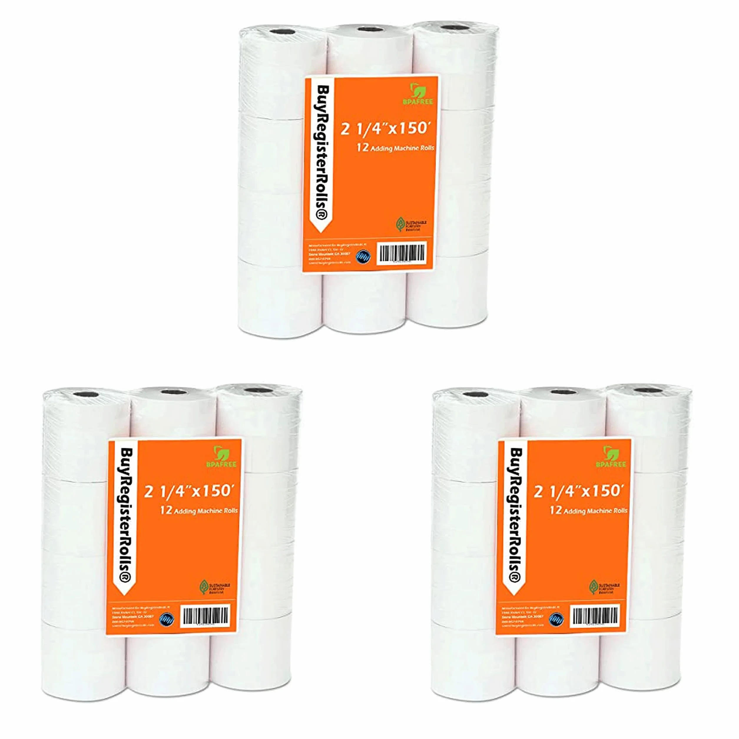 (36 rotoli) 2 1/4 x 45,7 m Bianco Aggiunta Macchina Nastro Rotoli di Carta Premium One Ply Register Aggiunta Macchina/Calcolatrice Rotoli di Carta Calcolatrice Stampa 10 Tasti