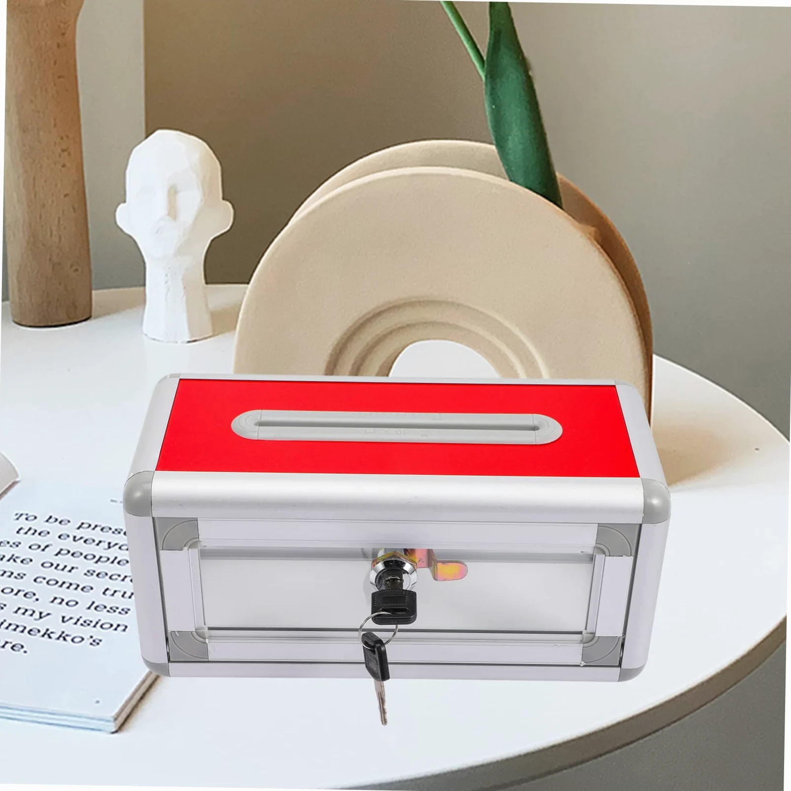 Porta Biglietti da Visita Trasparente in Plastica Rigida Organizer 9.8x4.7x4.7 Pollici per Ufficio e Viaggi Struttura Robusta