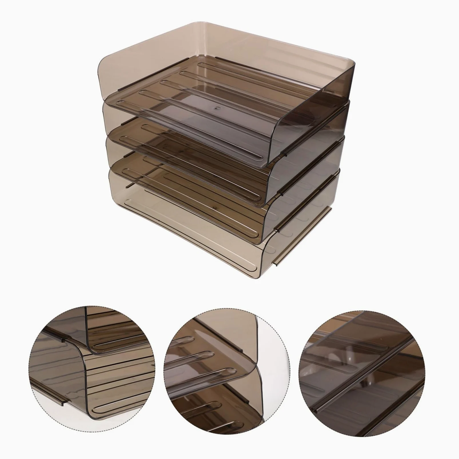 Document Holder in Acrilico Coffee, Desk File Organizer Multilayer | Back To School Party, Organizer per Libri per Scrivania, Organizzatore di File Chiaro