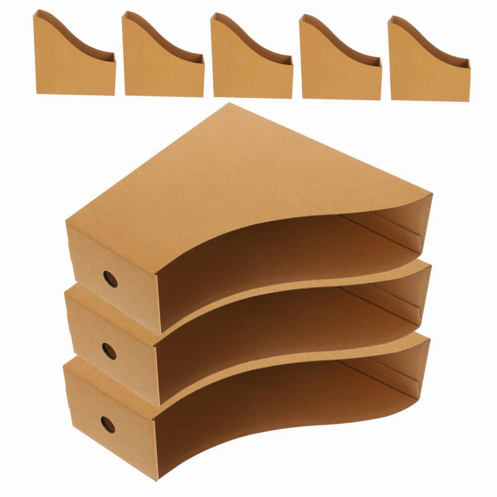 STOBOK 8pezzi Forniture Per Ufficio e Cancelleria Porta Riviste Portadocumenti in Carta Kraft Organizer Da Scrivania Scatola Portadocumenti Contenitori Per Libri Organizer Per Conservazio