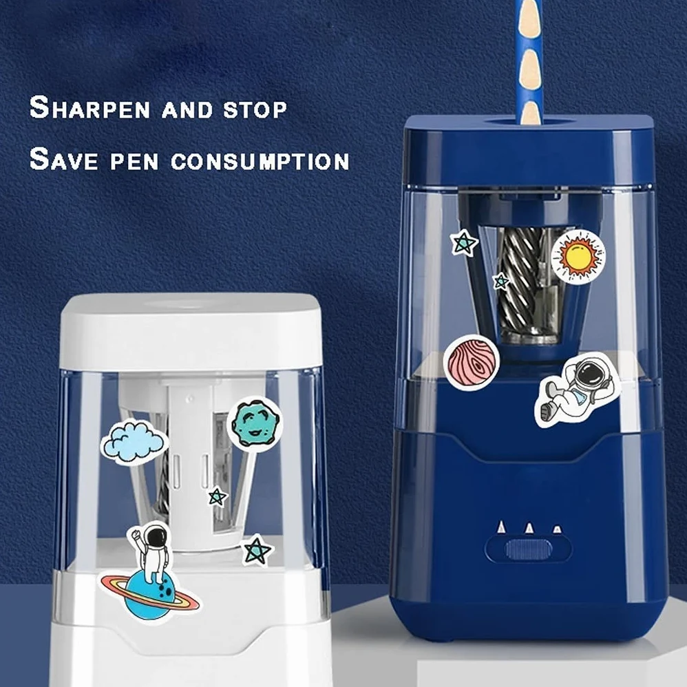 Temperamatite Elettrico temperamatite, Carino, Interessante, Creativo Temperino,USB, può Essere Usato per Size 2 / Matita, Ufficio/Scuola Portatile e Sicuro (Color : White)
