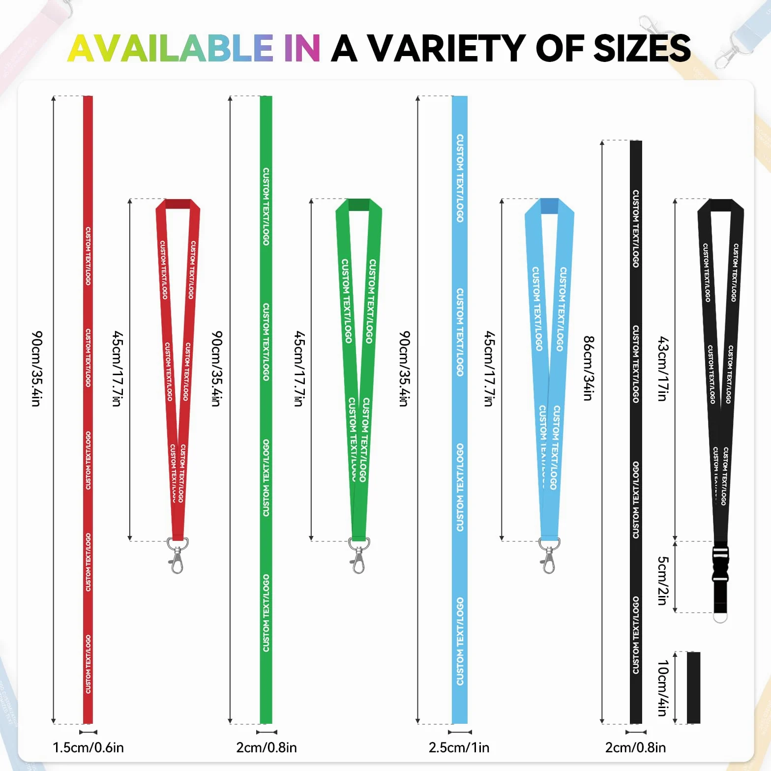 Lanyard Personalizzati - 30 Pcs Cordino Porta Badge da Collo, Portabadge Con Logo Testo, Progetta Il Tuo Porta Badge per Eventi, Portachiavi, Ufficio, Scuola