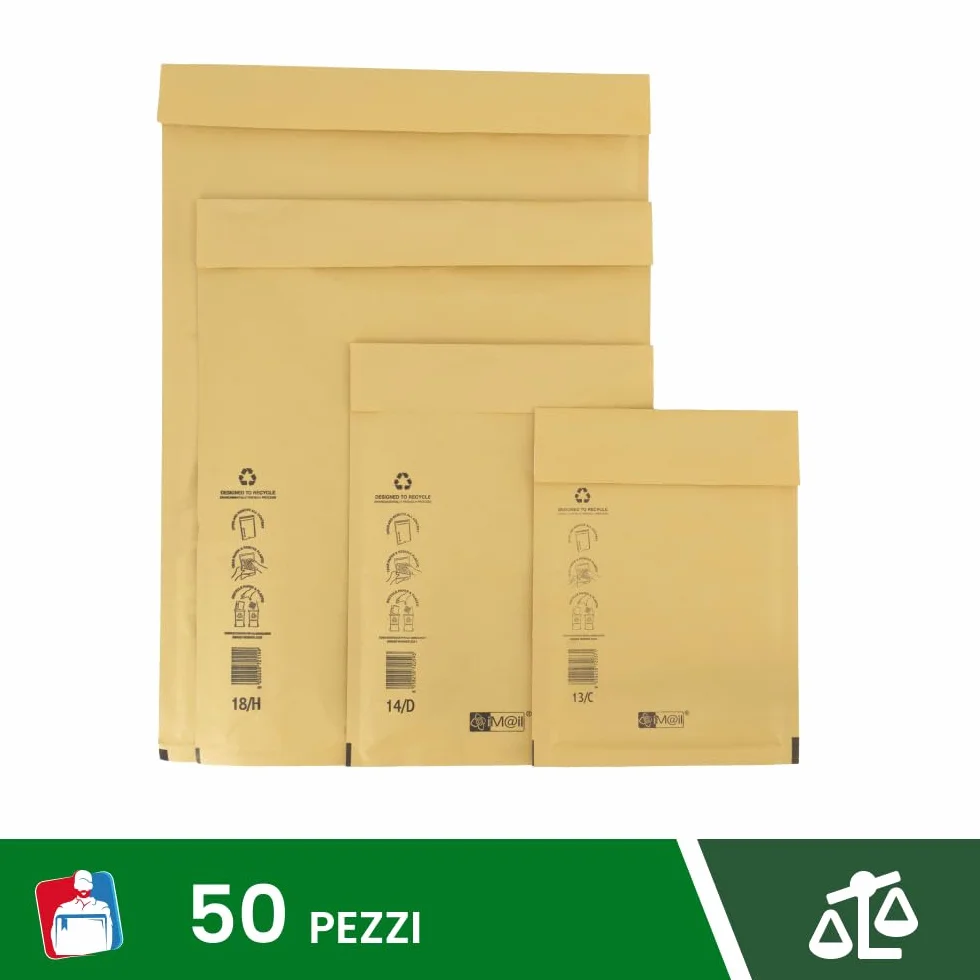 IMBALLAGGI 2000 Buste Postali Imbottite iM@il 50 Pezzi 27x36cm Buste Imbottite per Spedizione