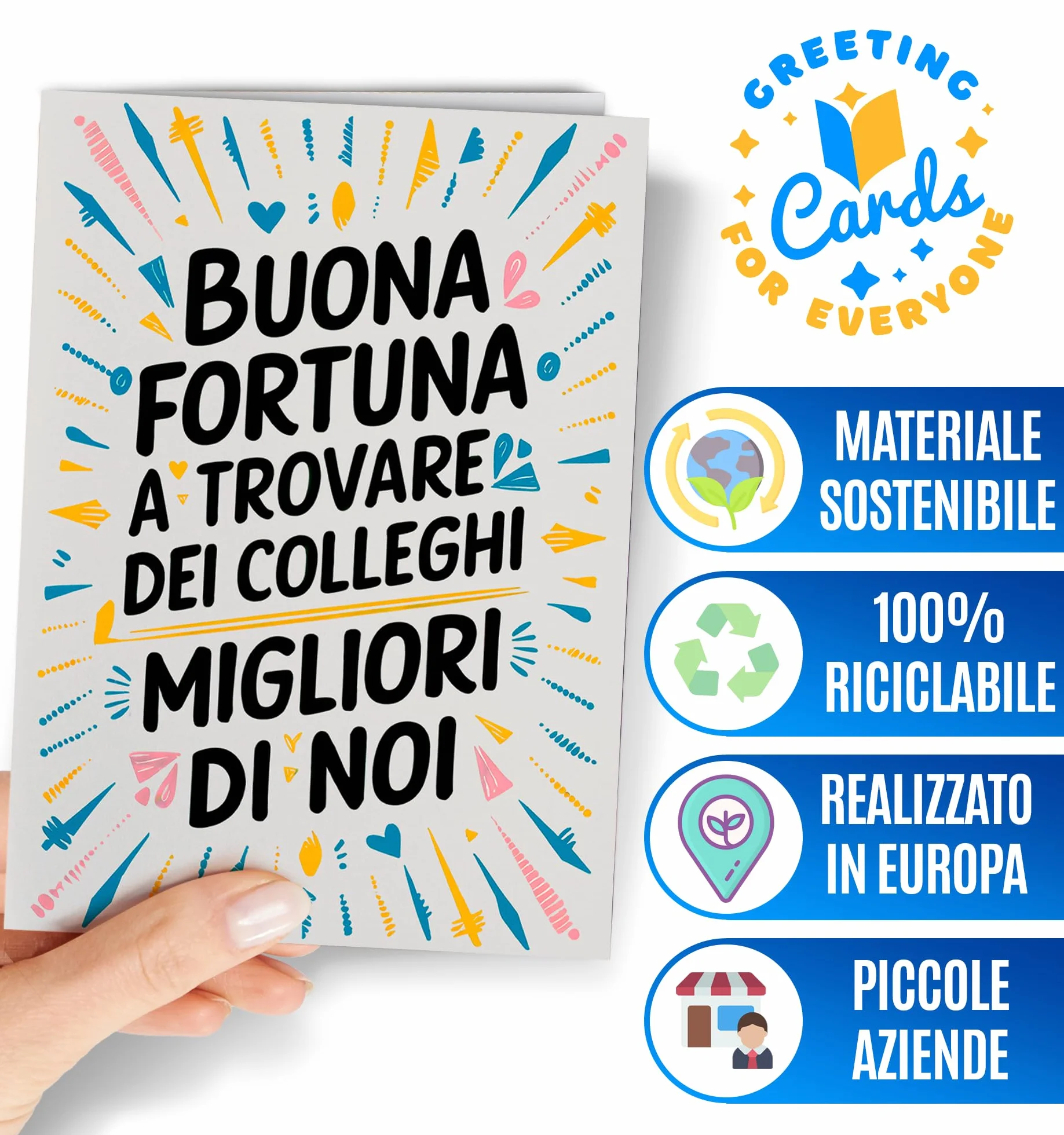 Biglietto Collega Che Va Via - Regalo Addio Collega Che Cambia Lavoro - Biglietti Auguri Divertente Donna Uomo - Greeting New EU 39
