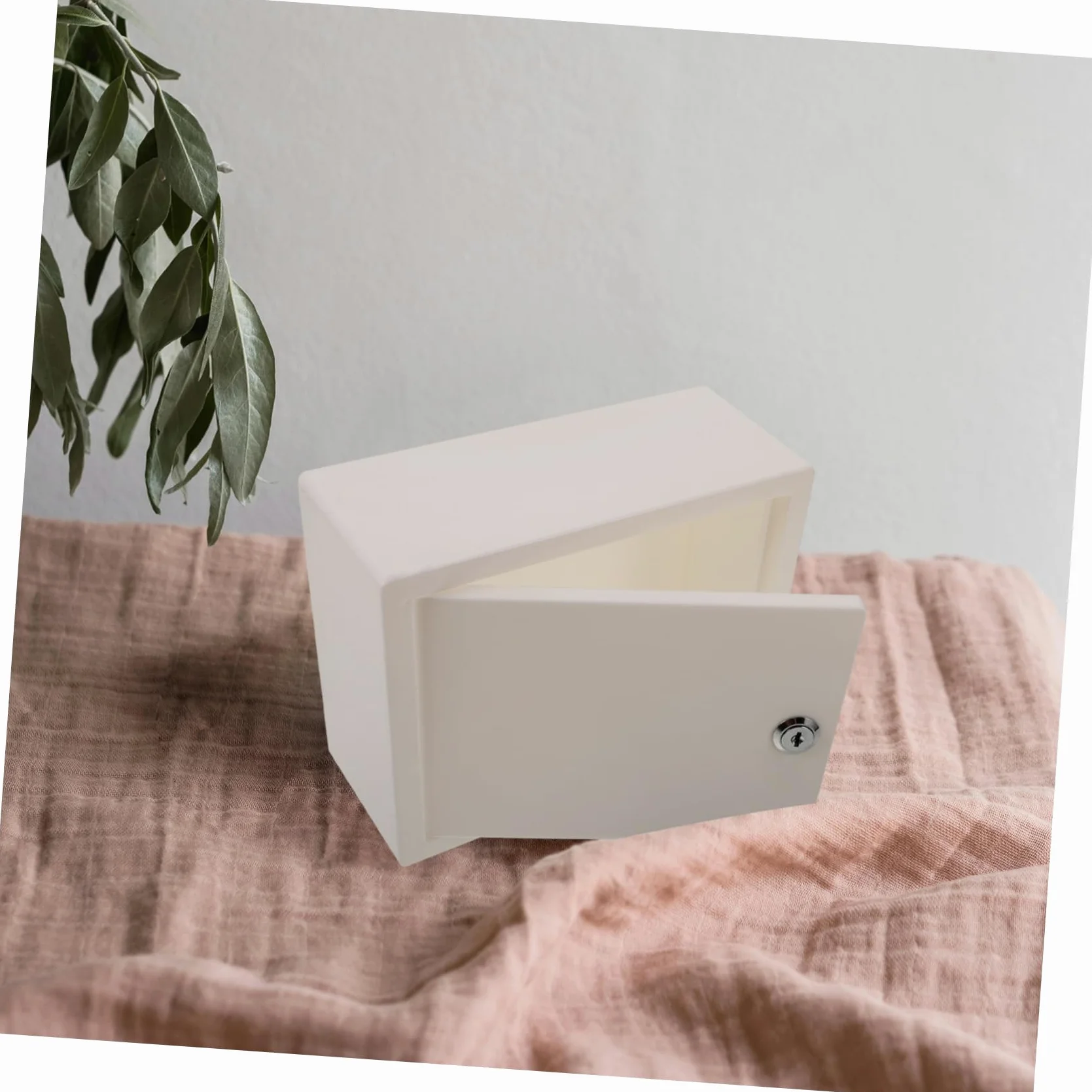 Uonlytech Scatola di Sicurezza con Serratura e 2 Chiavi in Plastica Pp Bianco per Organizzare Piccoli Oggetti con Protezione della Privacy per Camera Dormitorio o Ufficio