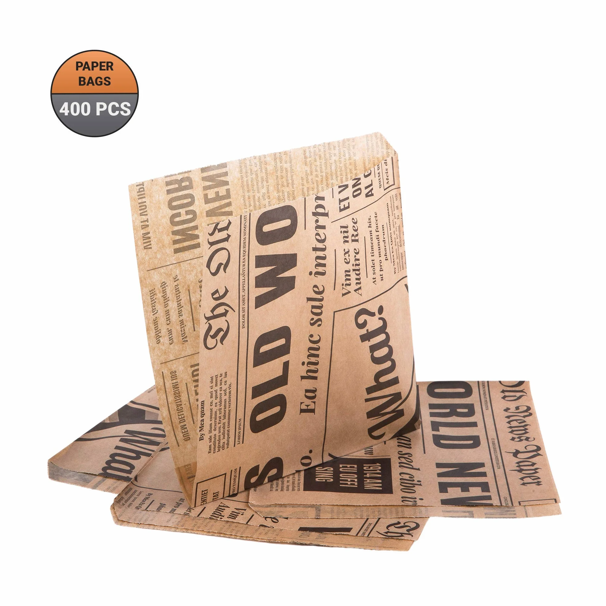 Oldnews Craft 150 x 150 mm Paper Sack Bags Contenitore per il pranzo cibo hamburger patatine fritte (400)