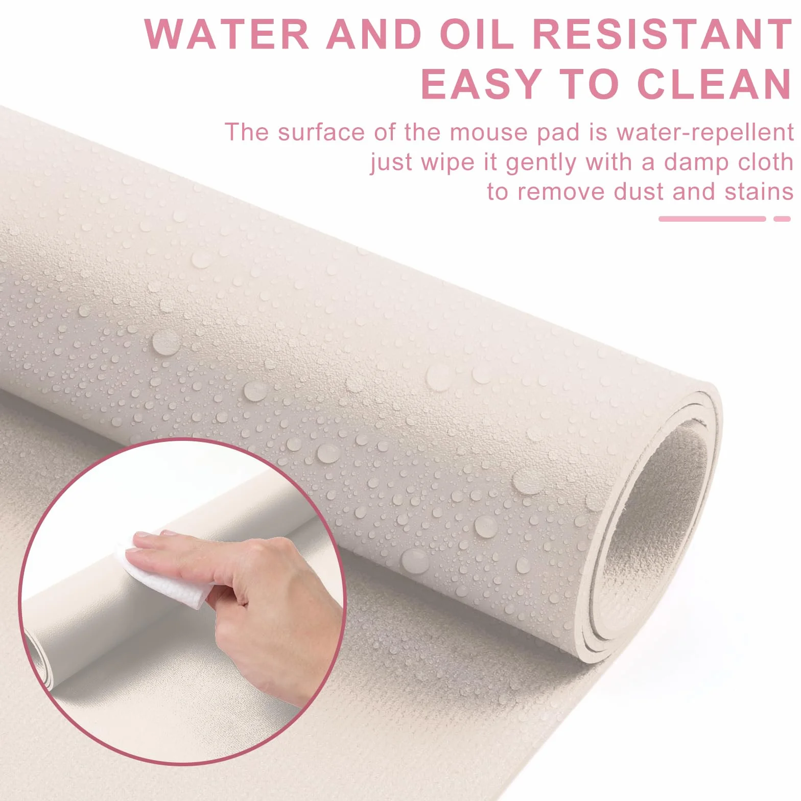 Zanfqvo Tappetino Scrivania Impermeabile Antiscivolo 80x40 cm Beige