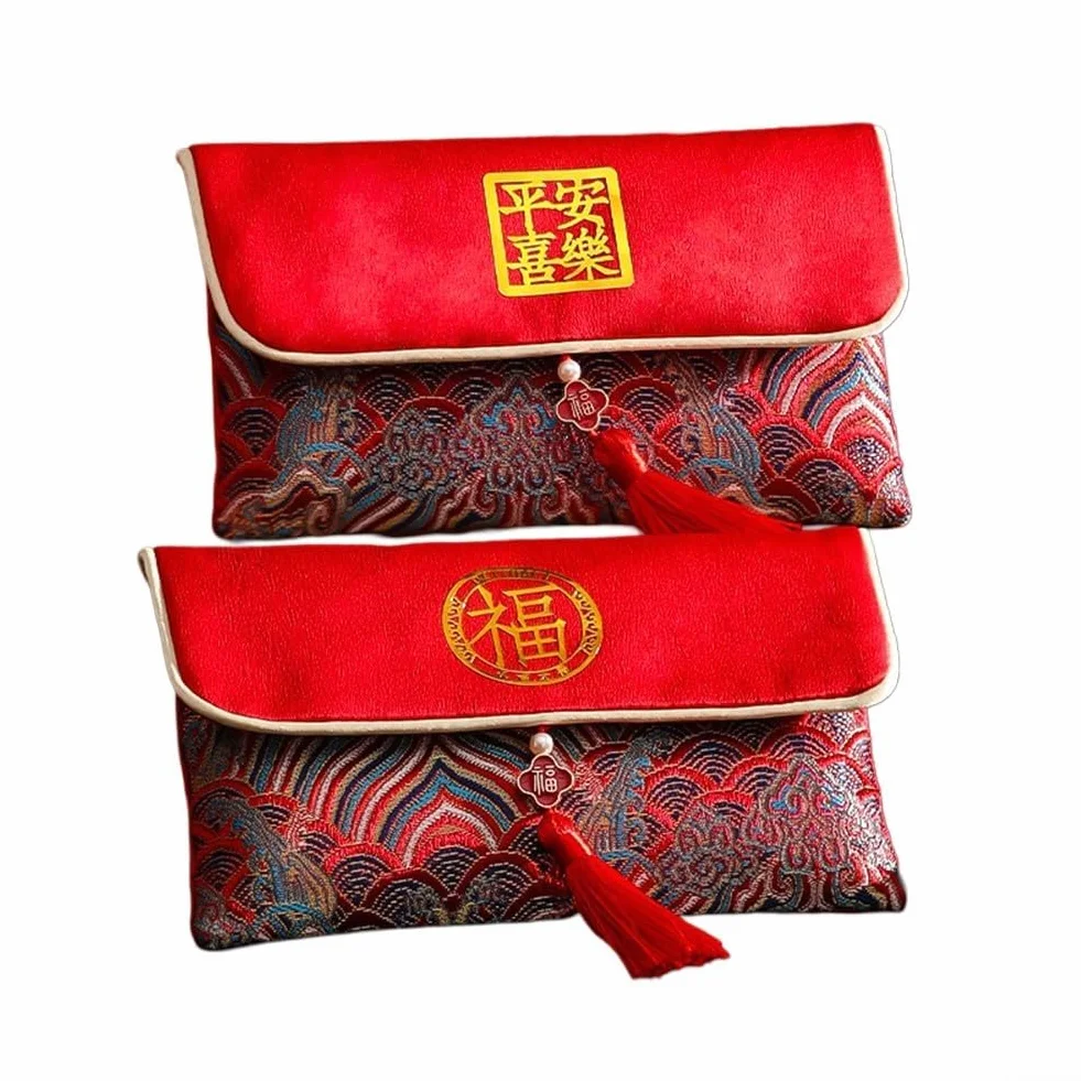 Buste Rosse di Seta Cinese Hong Bao per Capodanno Lunare Festa di Primavera