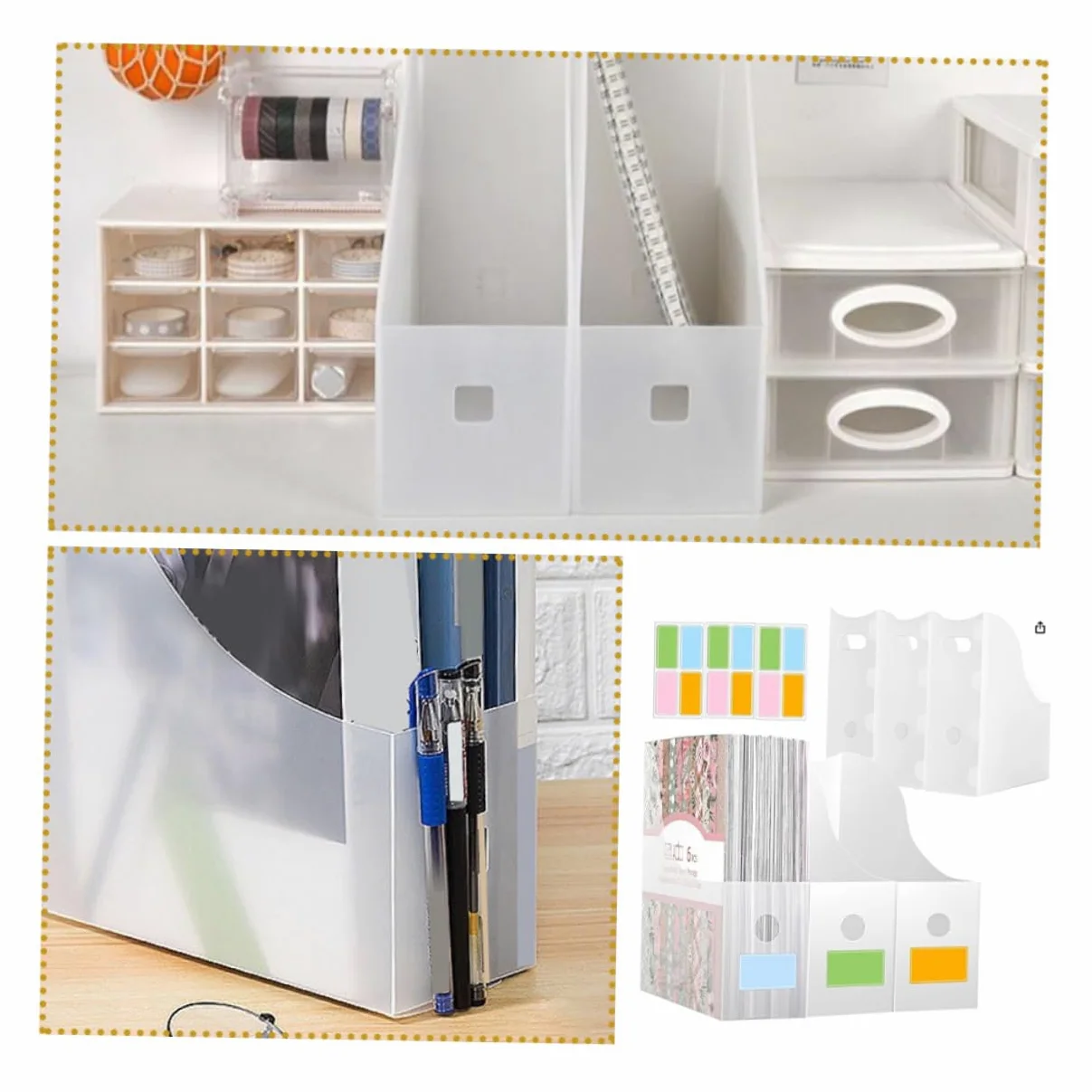 5pezzi Organizer Verticale Per Documenti Da Scaffale Da Ufficio Per Archiviazione Documenti e Materiale Scolastico Trasparente e Flessibile Per Scrivania e Spazi Di Lavoro