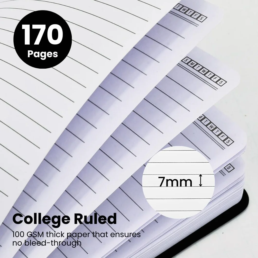 Nextnoid Taccuino a spirale a righe, per donne e uomini, formato A5 (14,7 x 21,1 cm), 170 pagine, copertina rigida, per lavoro e appunti, diari a righe universitari per scrivere, blu