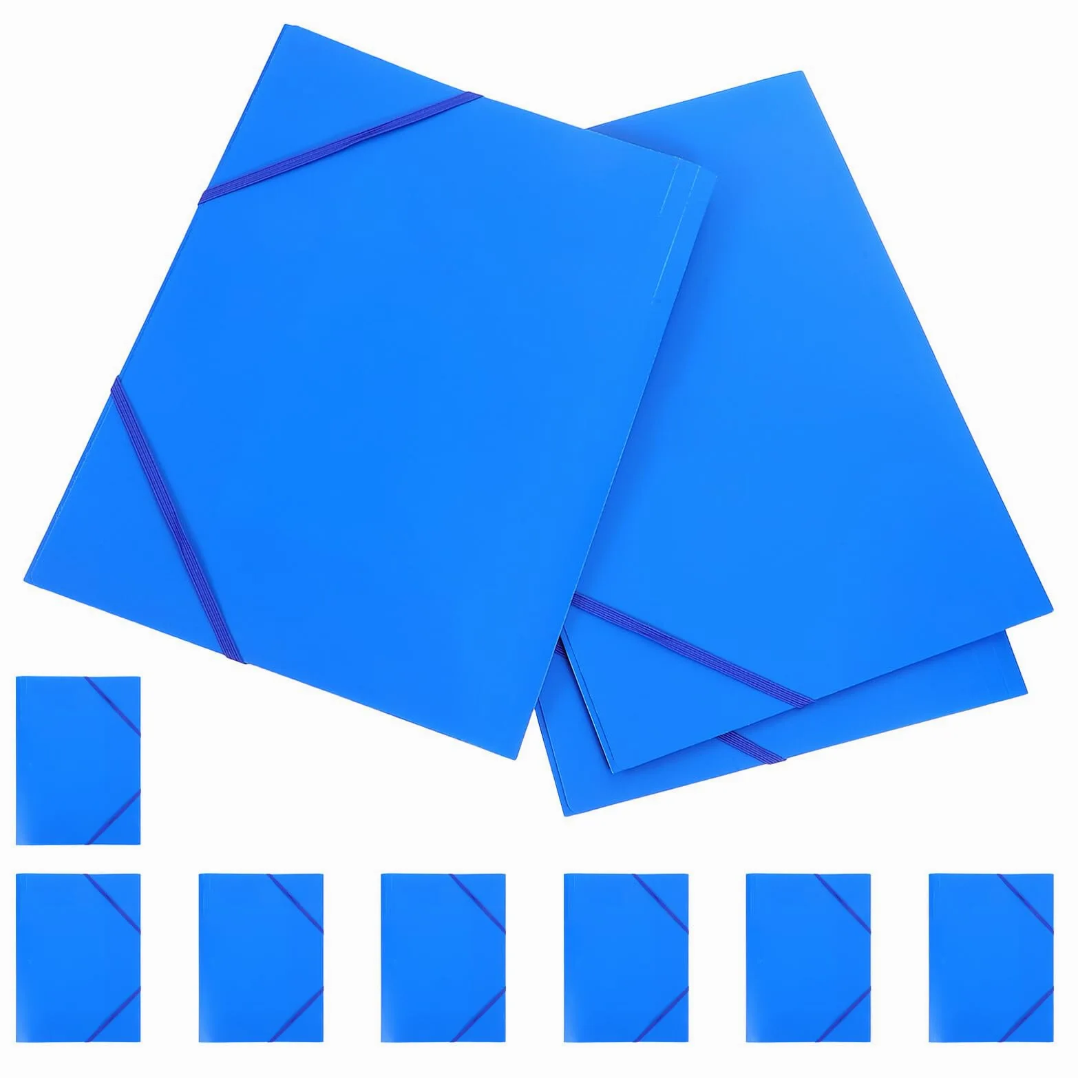 Cartellina Documenti A4 con Elastico 10 Pezzi in Plastica Blu | Scuola e Lavoro, Archiviazione Flessibile dei Fogli, Formato Pratico per Tenere Tutto Ordinato
