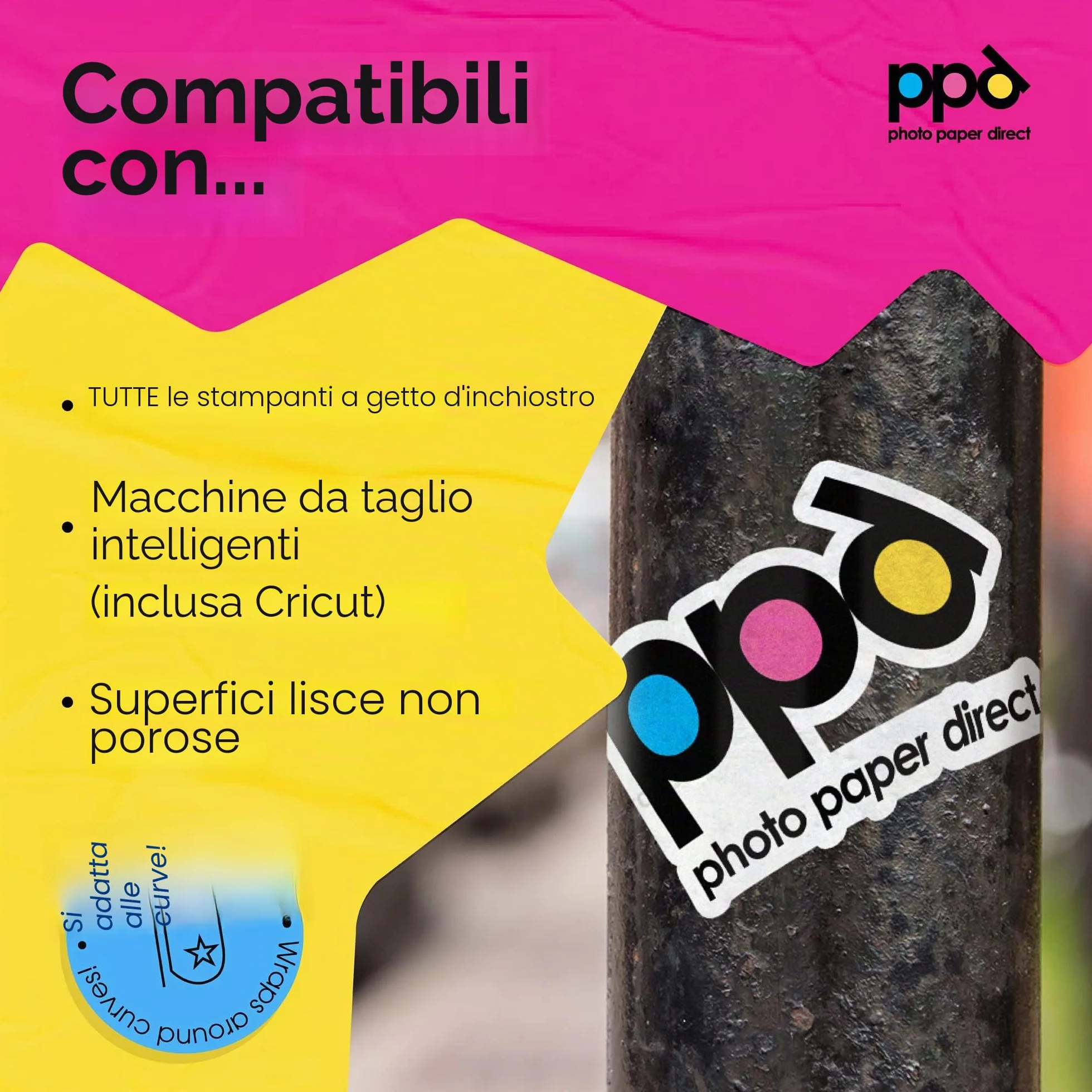 Fogli Di Carta Vinile Adesiva Opaca PPD A4 10 Per Stampanti Inkjet - Sticker Bianco
