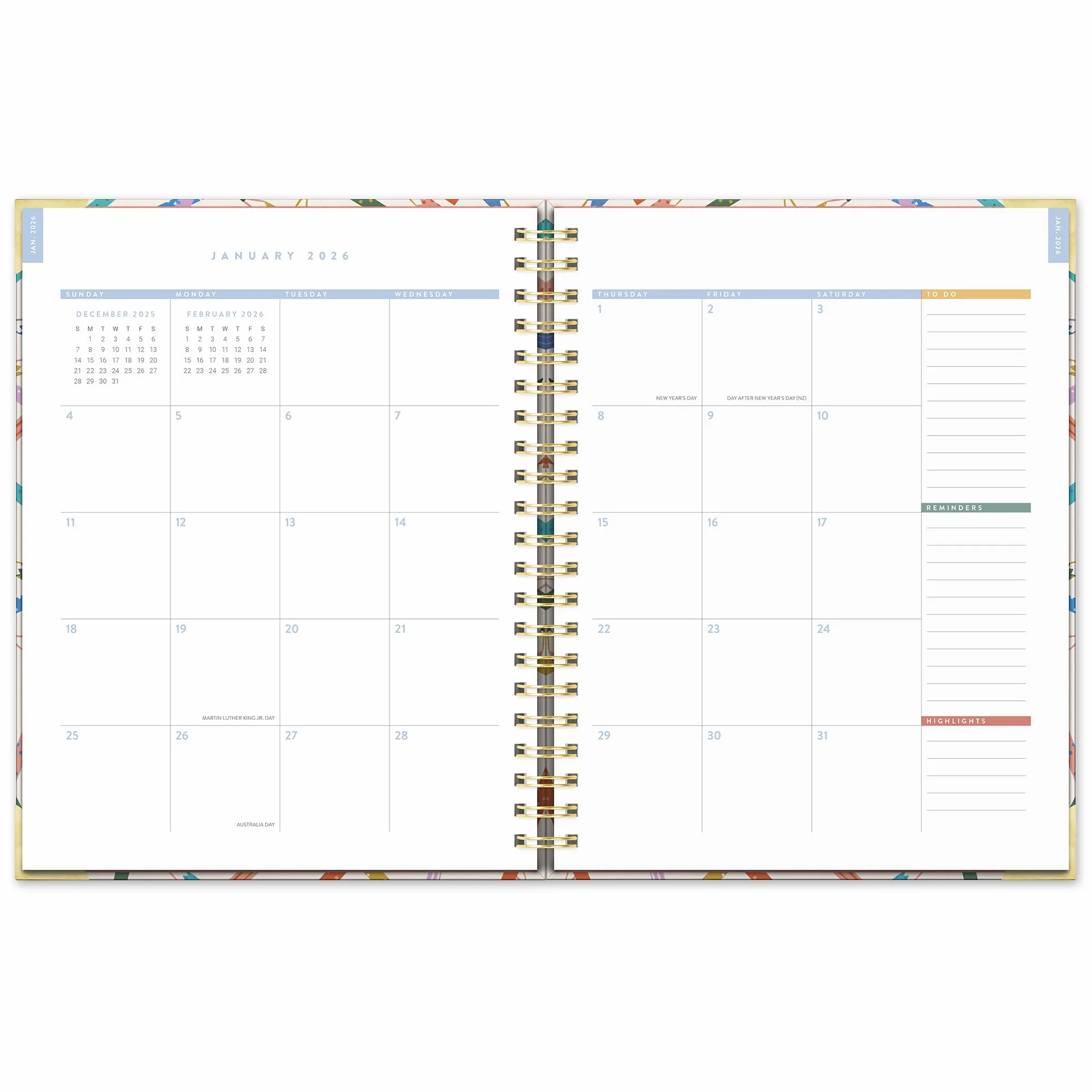 Orange Circle Studio Agenda 2026, per segnare il tuo segno, agenda a spirale extra large Deluxe, settimanale e mensile, per scuola o lavoro, appuntamenti, budget e traguardi