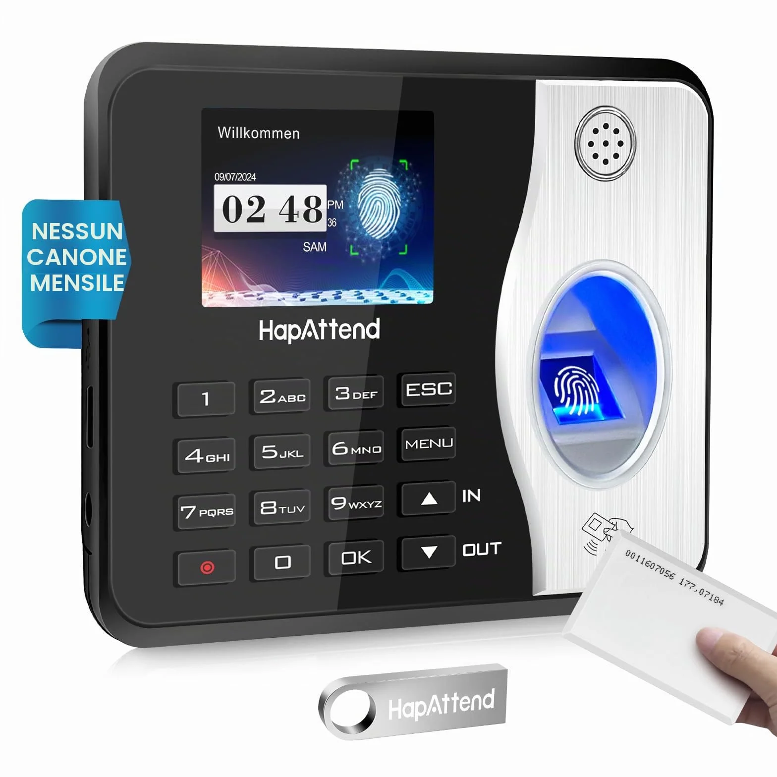 Badge RFID aggiuntivi kit 10 per HapAttend TC1 TC2 MB1 MB2 H1 H2 H3