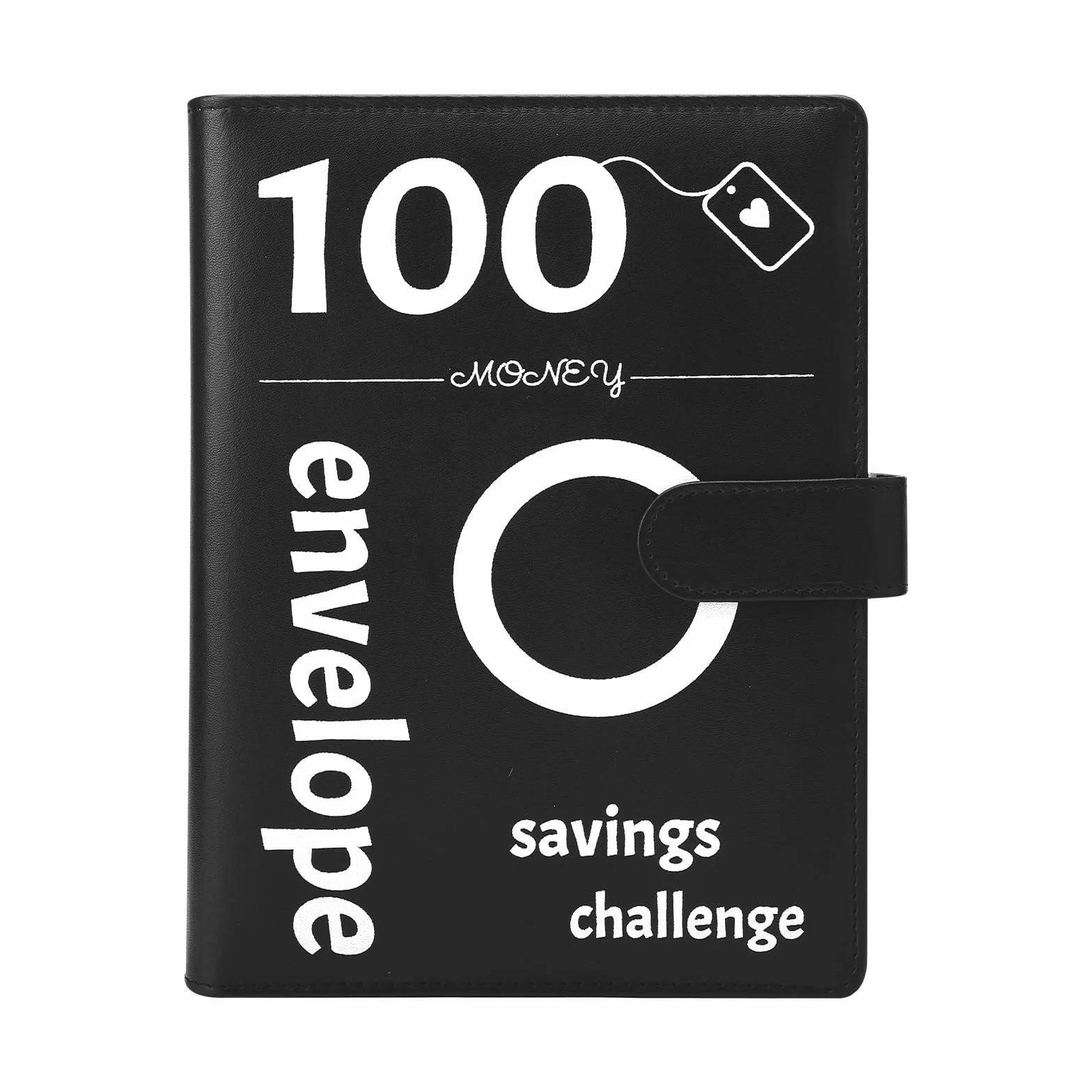 100 Envelope Challenge Binder, Buste Sfida Binder, Cartella Budget per risparmiare €5,050, Sfida risparmio per pianificatori di bilancio (nero)