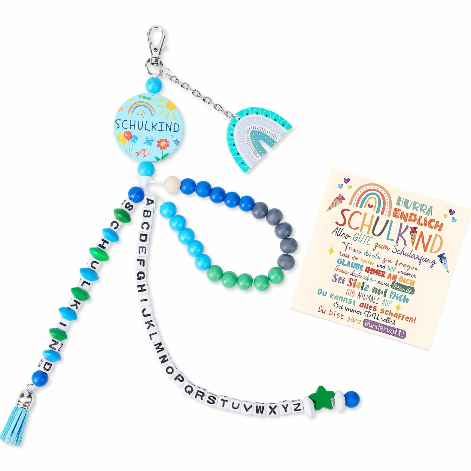 Collana Schulkind 2025 per ragazzi scuola elementare regalo inizio scuola con biglietto auguri