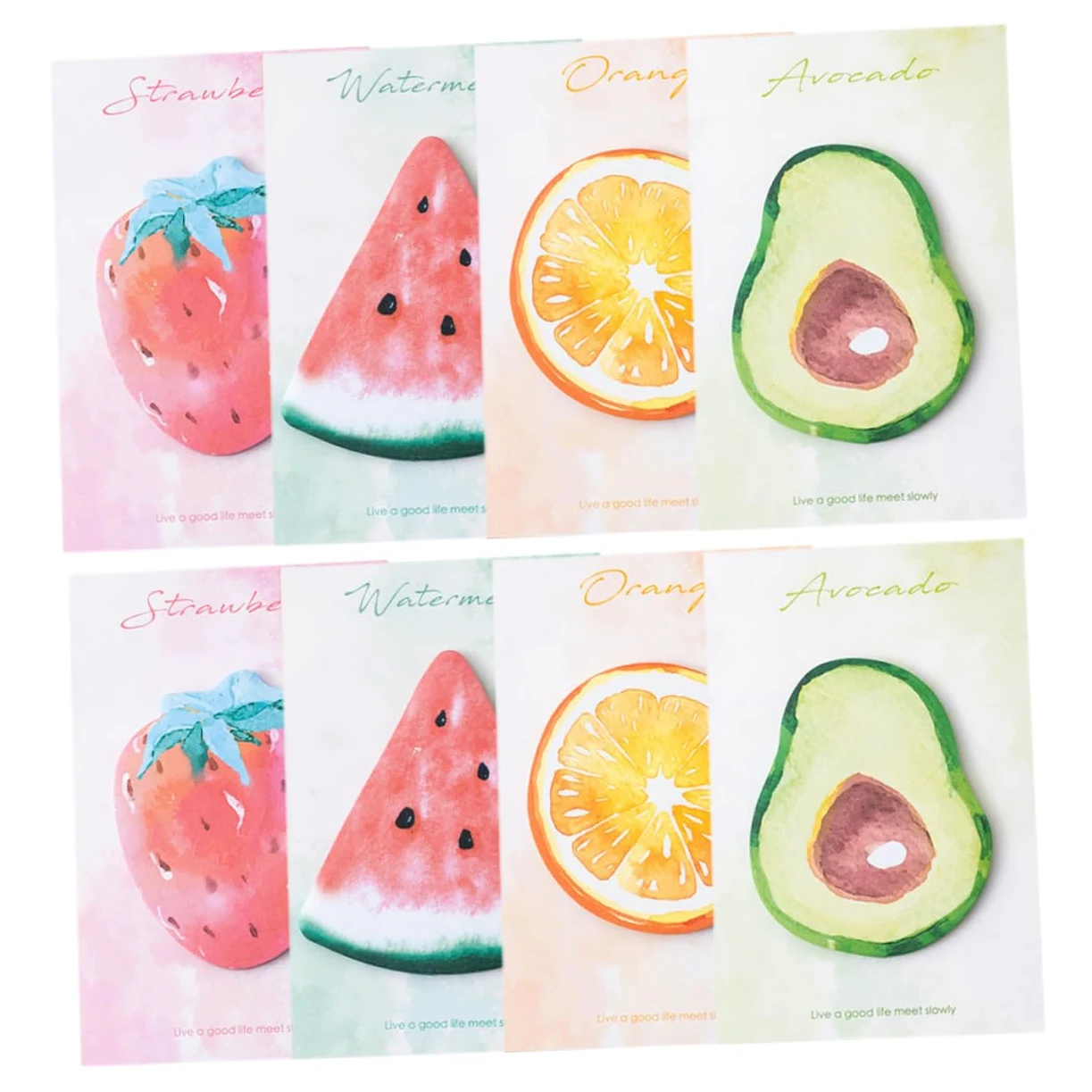 HOMSFOU 5 Pezzi 8 Note adesive a forma di frutta colorato divertente pastiglie adesivi per note multifunzione adesivi promemoria portatili blocchi note autoadesivi Carta