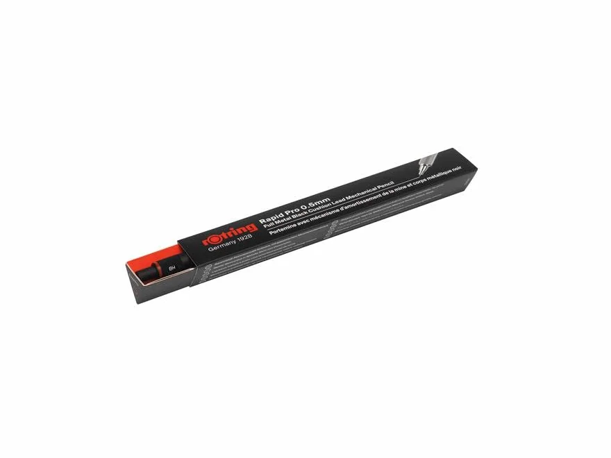 rOtring Rapid Pro - Matita Rapid Pro da 0,5 mm, colore nero, set di ricariche Tikky ad alta polimeri, 0,5 mm, HB e gomma B20