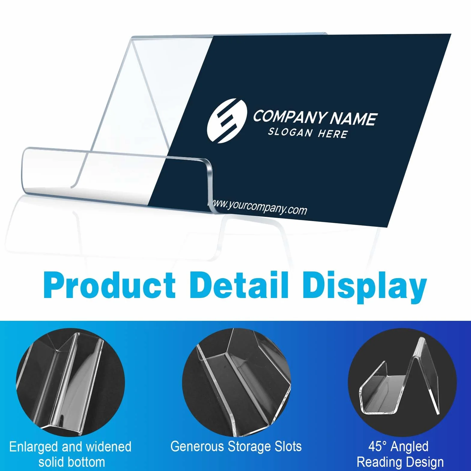Porta Biglietti da Visita Trasparente Acrilico 9x6x4,5cm 6 Pezzi UMILKI
