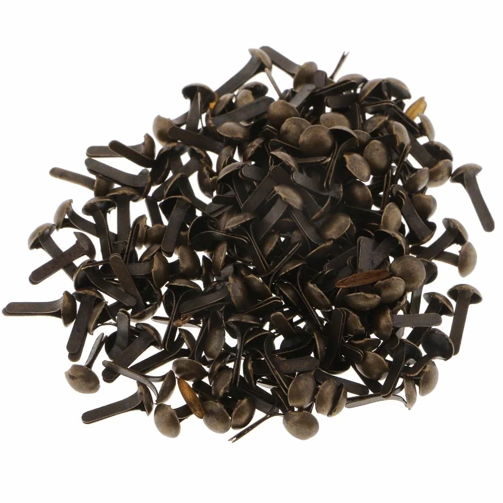 Confezione 200 Mini Fermacampioni a Testa Rotonda 4,5x8 mm Bronzo Anticato