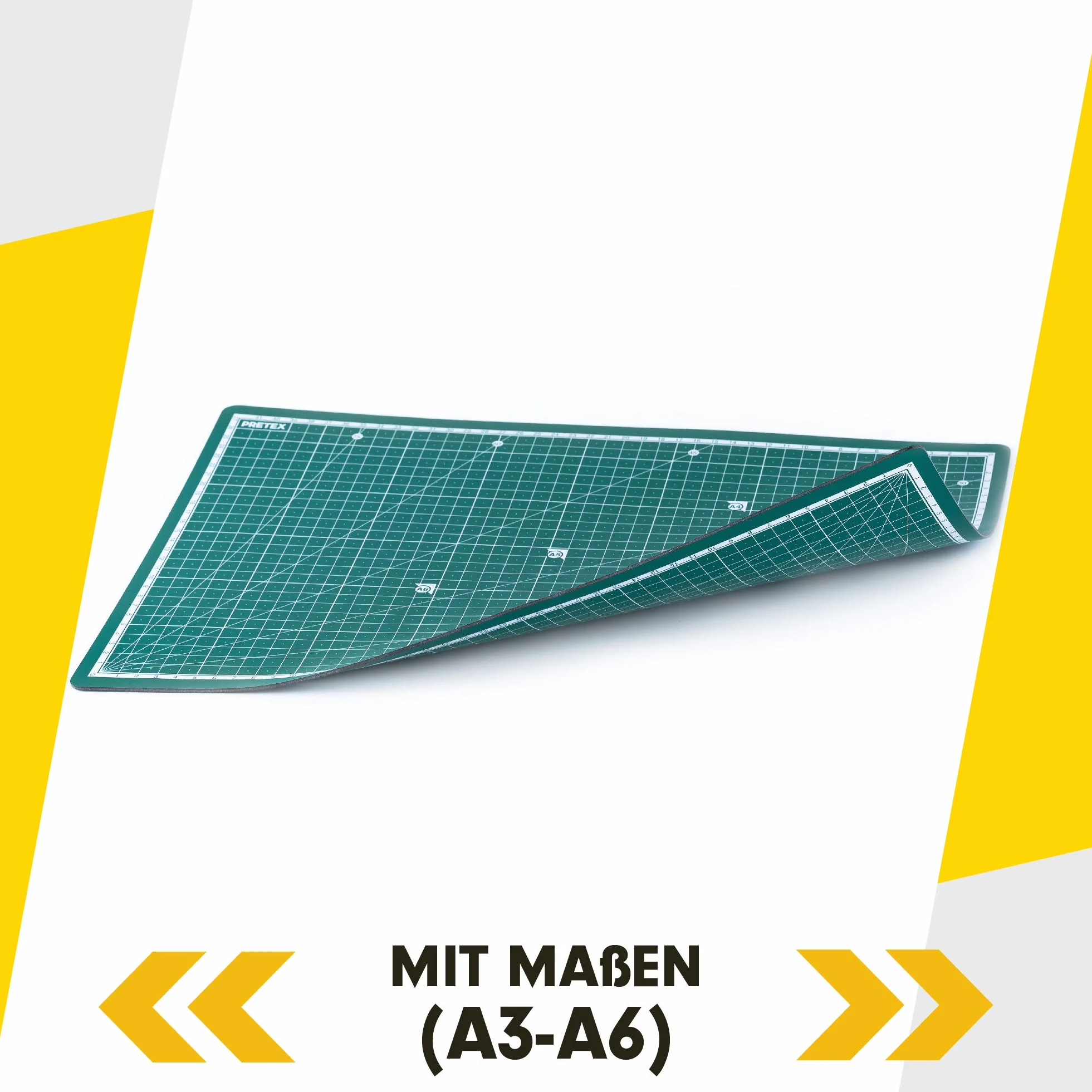 PRETEX SC-114 Tappetino da taglio PVC 45x30 cm A3 chiusura automatica Verde