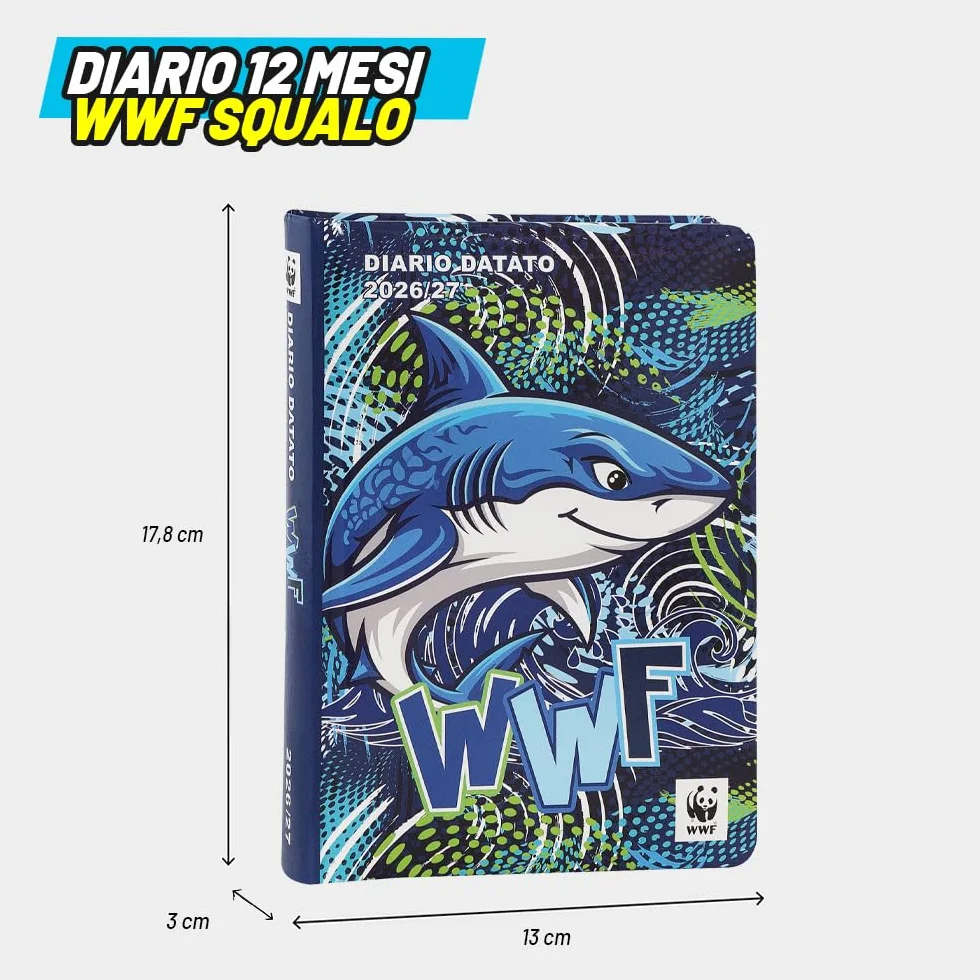 WWF Diario Scuola 2026-2027 Ufficiale, Diario Scolastico Copertina Rigida 352 Pagine 13 x 17,8 cm