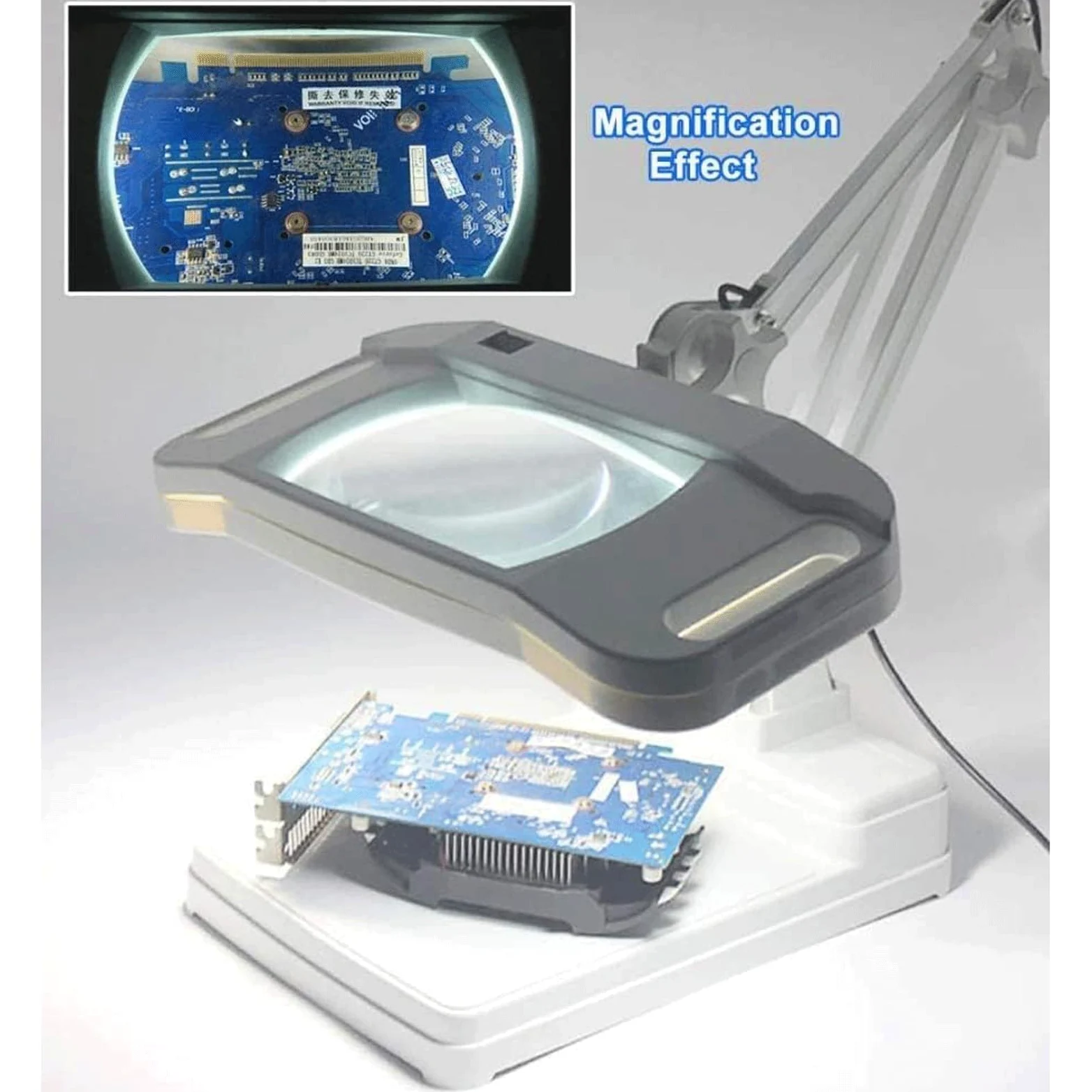 KRILLIQ Lente d'Ingrandimento Pieghevole da Tavolo con Luce a LED Design in Piedi Lente per Cucire con Ricamo per Perline e creazione di Gioielli