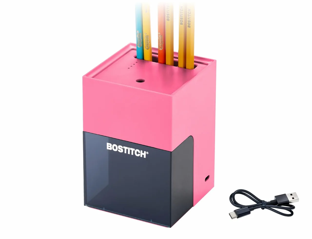 Bostitch Konnect - Temperamatite a batteria ricaricabile per organizer da scrivania KT2 n. 2/matite colorate, rosa