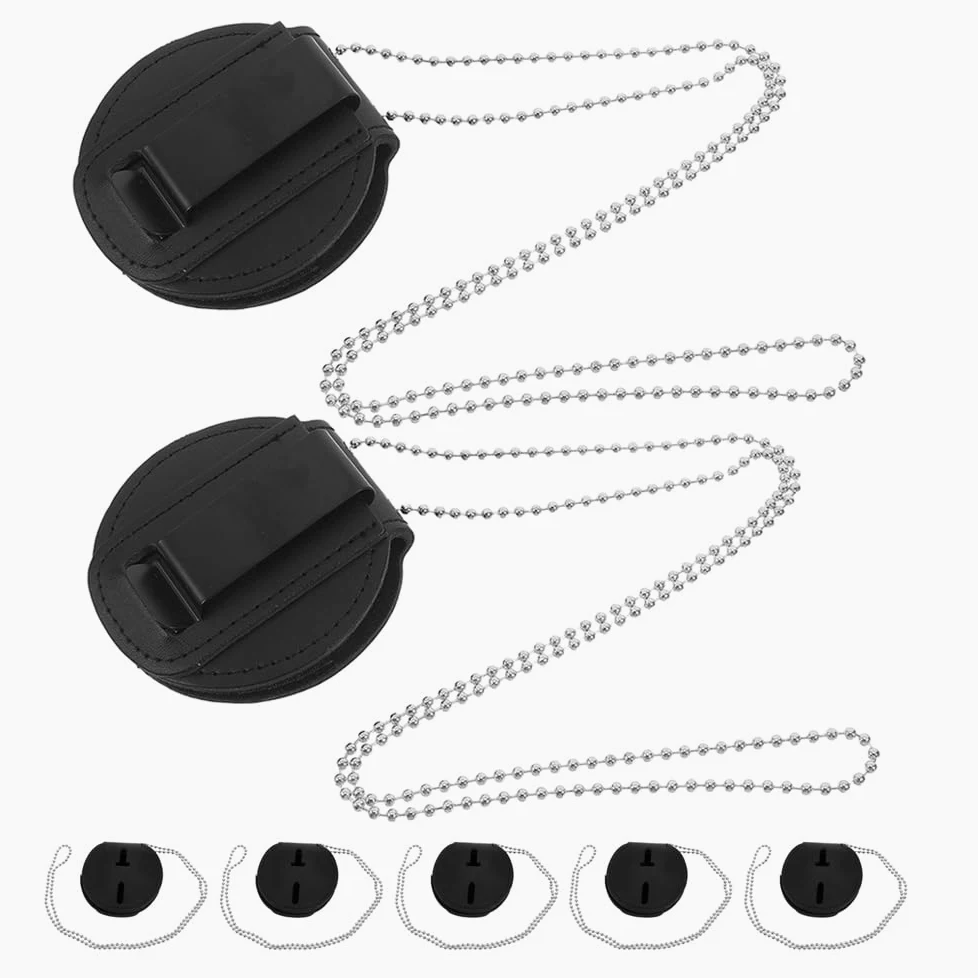 Porta Badge in Pu con Cordino e Clip 7pezzi Porta Documenti Identificativi per Eventi e Lavoro