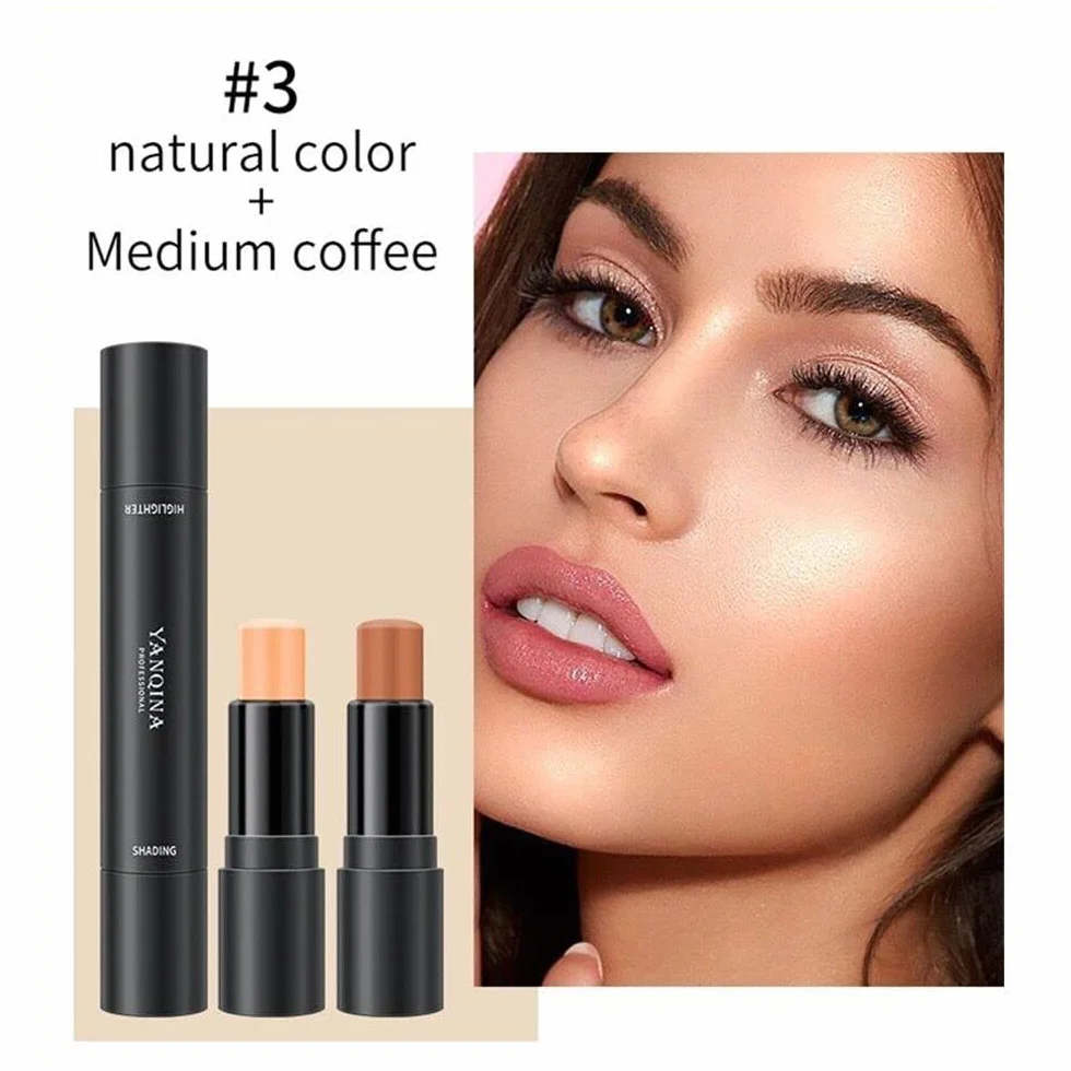 2 in 1 Bastone di Contorno, Stick Fluorescente della Penna, Doppia Penna di Correzione del Contorno, Penna Cosmetica Impermeabile, Trucco Correttivo (03#)