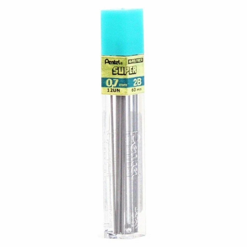 Pentel Super Hi-Polymer 0,7 mm 2B mine astuccio da 12 pezzi