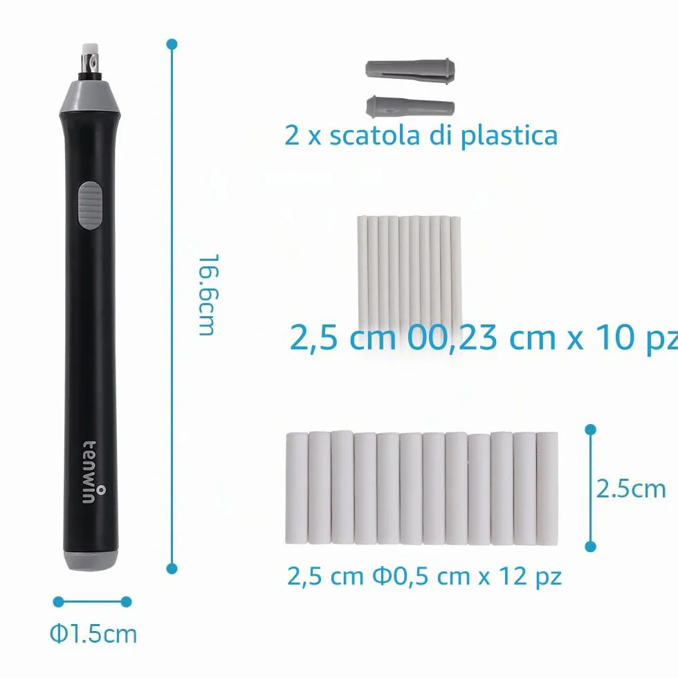 Kit gomme elettriche a batteria 22 pezzi intercambiabili per artisti schizzi