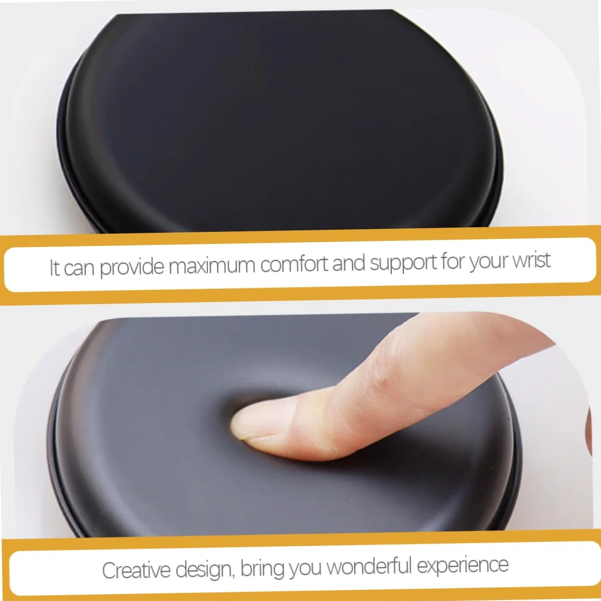 Supporto per Polso Mouse in Pu Nero, Poggiapolsi Rotondo Spesso per Tastiera e Mouse, Allevia la Fatica e Protegge le Articolazioni, per Ufficio e Gaming