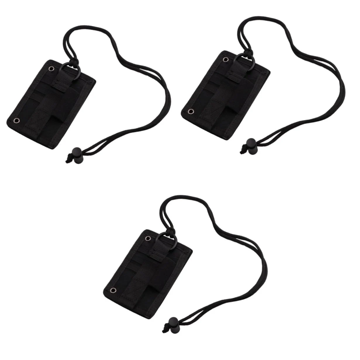 3 Porta Badge Con Custodia Per Patente Di Guida Tessere Didentità Scolastiche Biglietti Da Visita Nylon Nero
